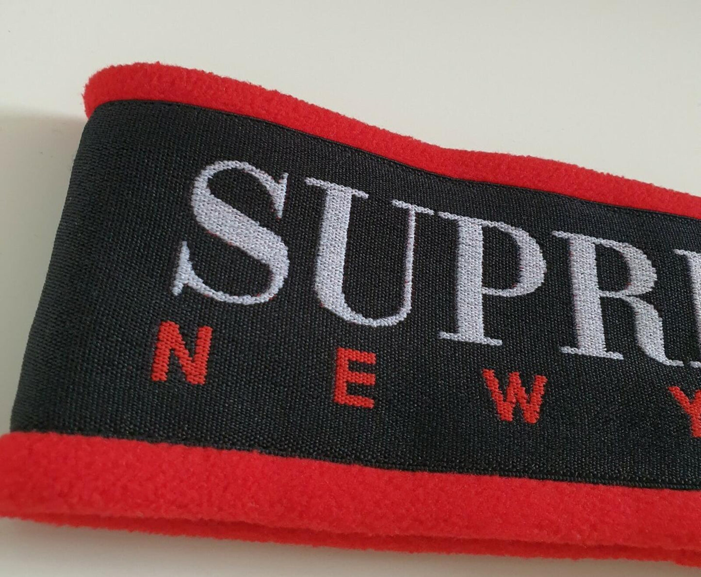 FW16 Supreme New York Fleece Red Headband Accessory