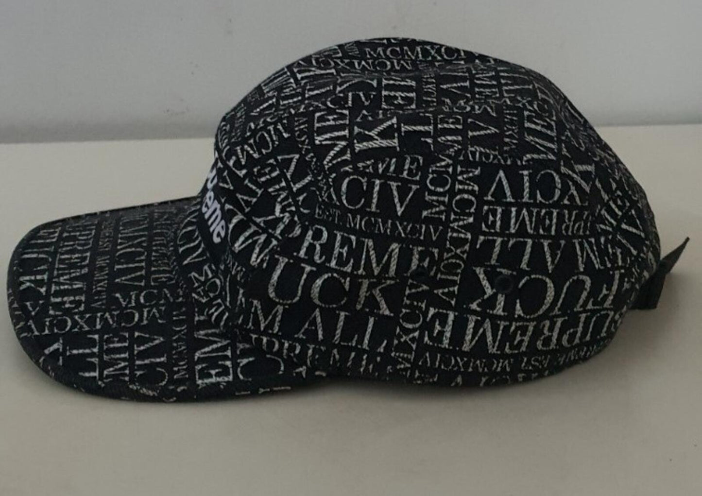 FW15 Supreme F UCK EM' ALL Denim Camp Cap Schwarz
