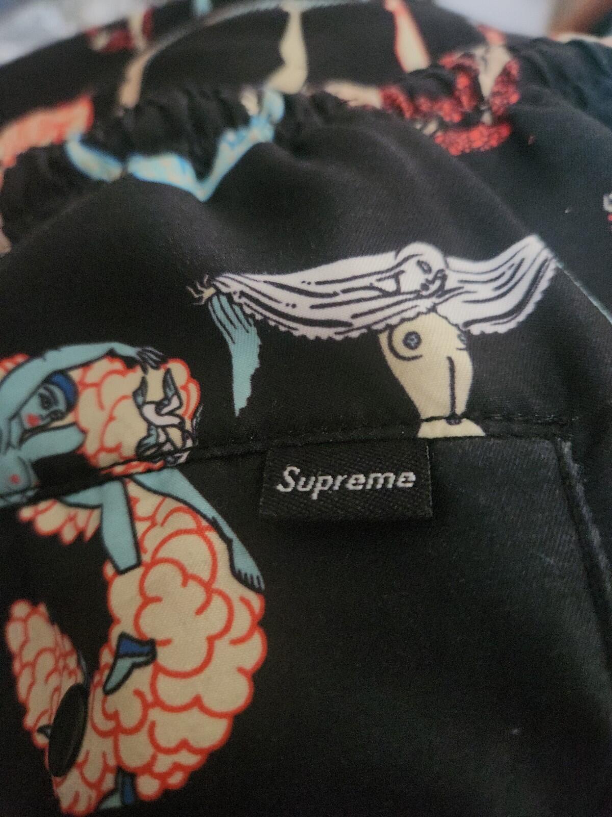 SS18 Supreme Alphabet Water Short Black M Original artwork by Erte. ©Sevenarts