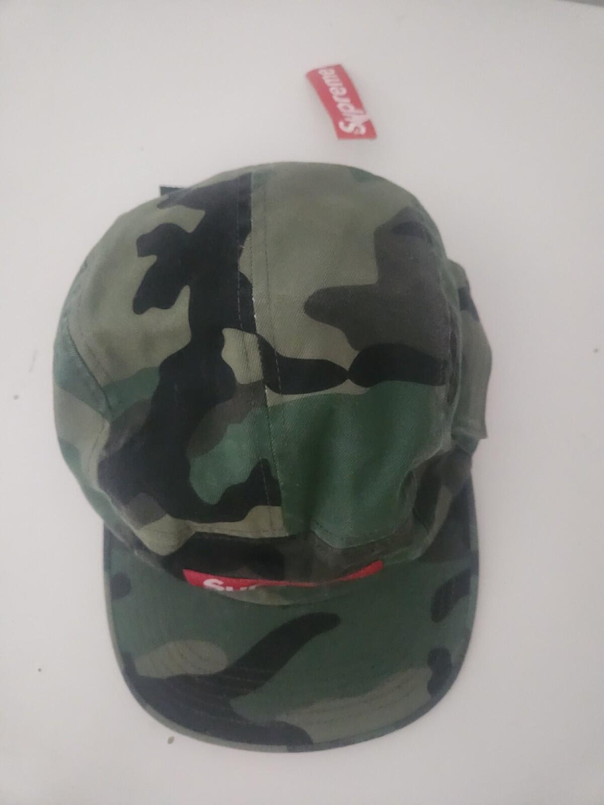 FW16 Supreme Side Pocket Camp Cap Camo Woodland