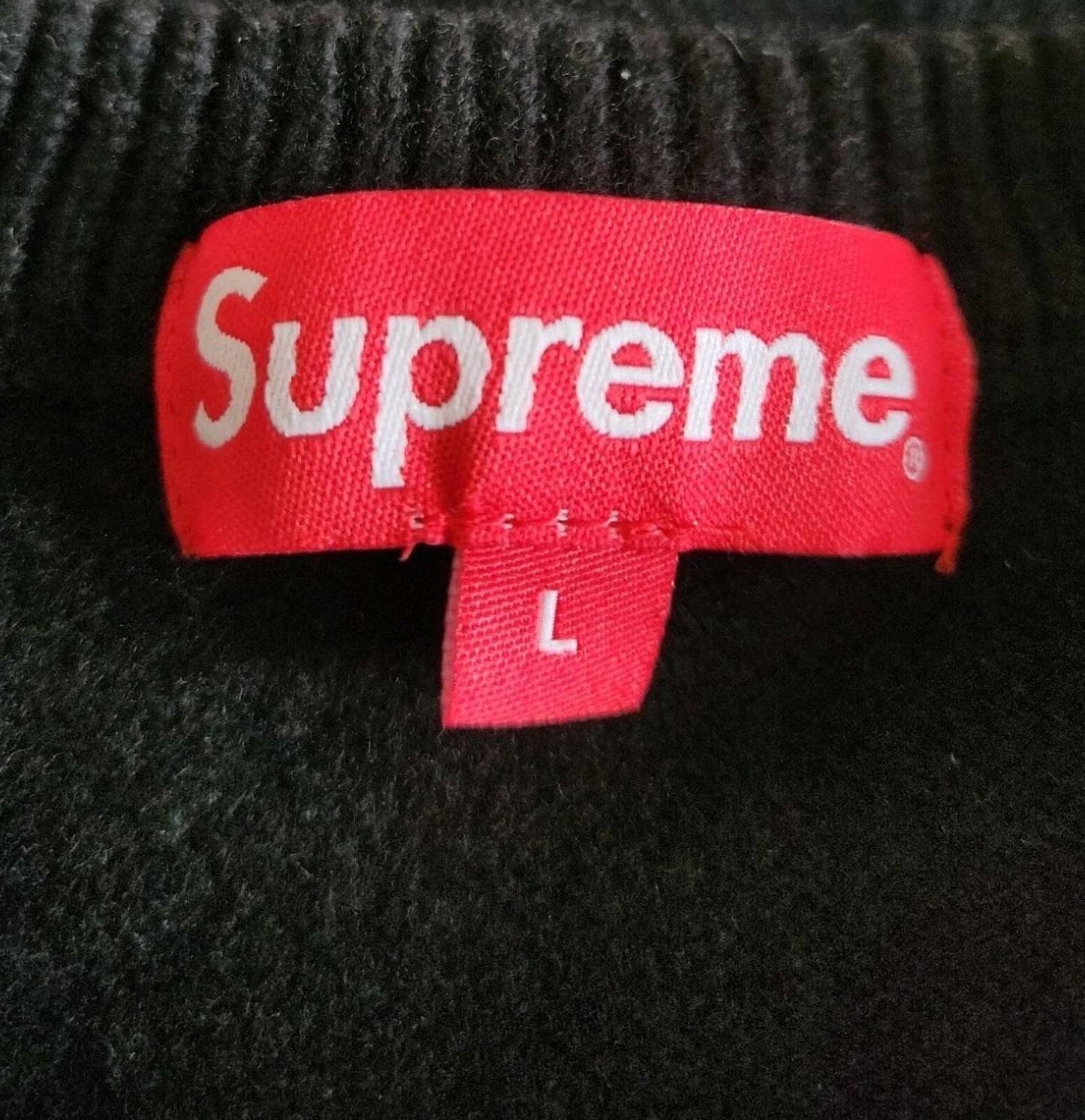 SS21 Supreme Inside Out Logo Sweater size S Small black jumper merino wool