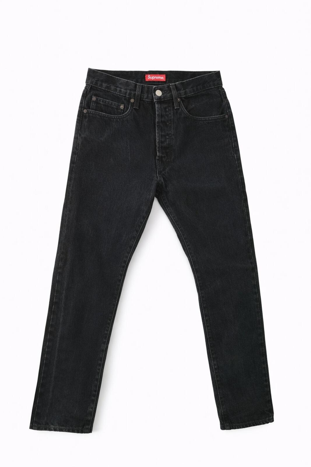 FW16 Supreme Stone Washed Slim Jeans Schwarz Größe 30 W30 L30