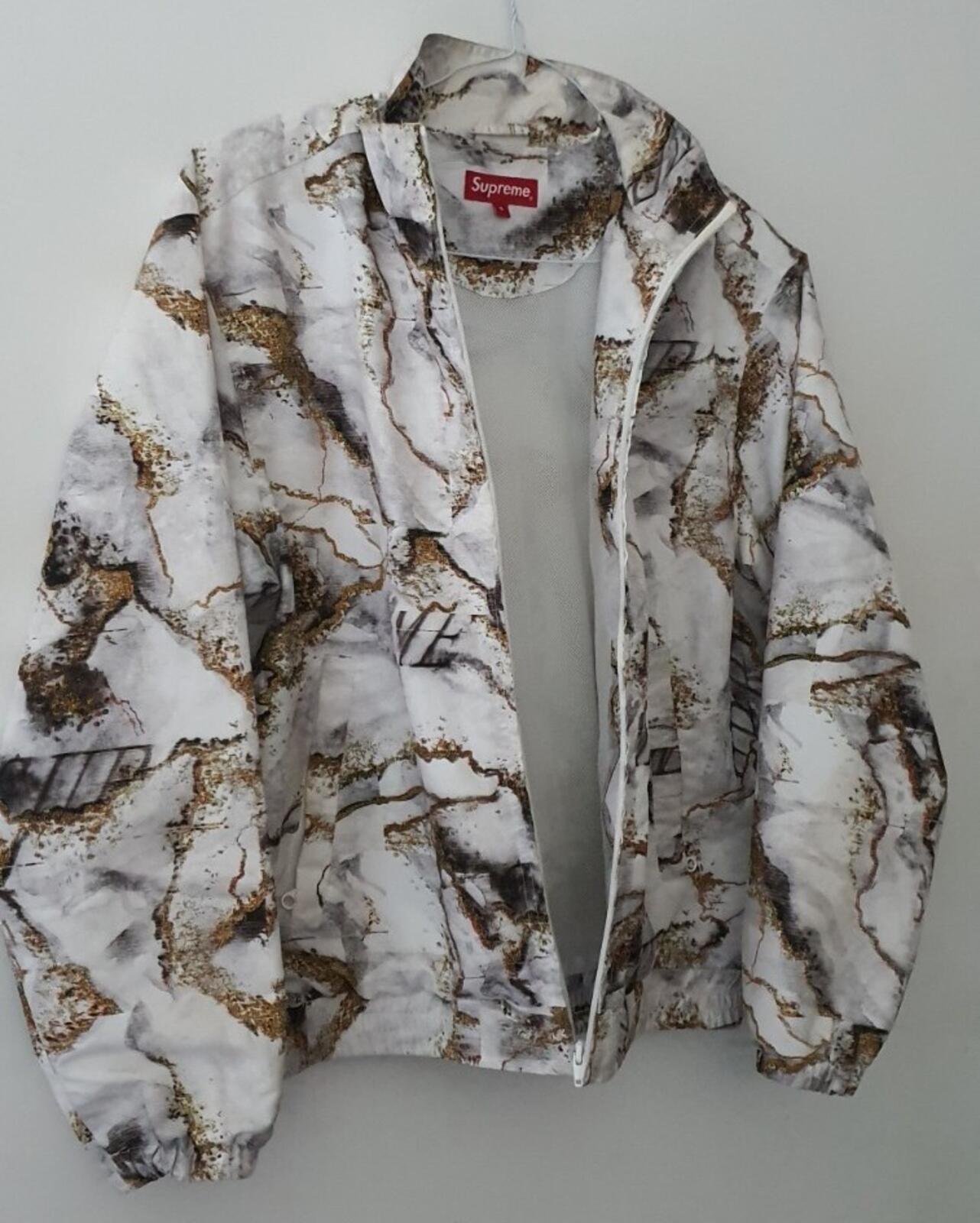 FW20 Supreme Marble Trainingsjacke Größe S klein weiß Wasserabweisend