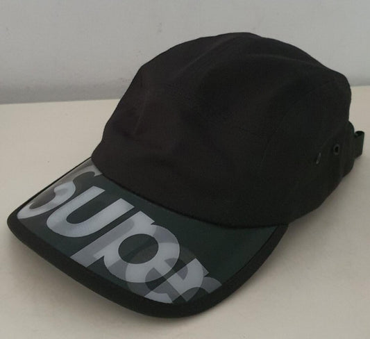 Gorra Supreme SS20 con visera lenticular, logotipo en caja, nylon negro