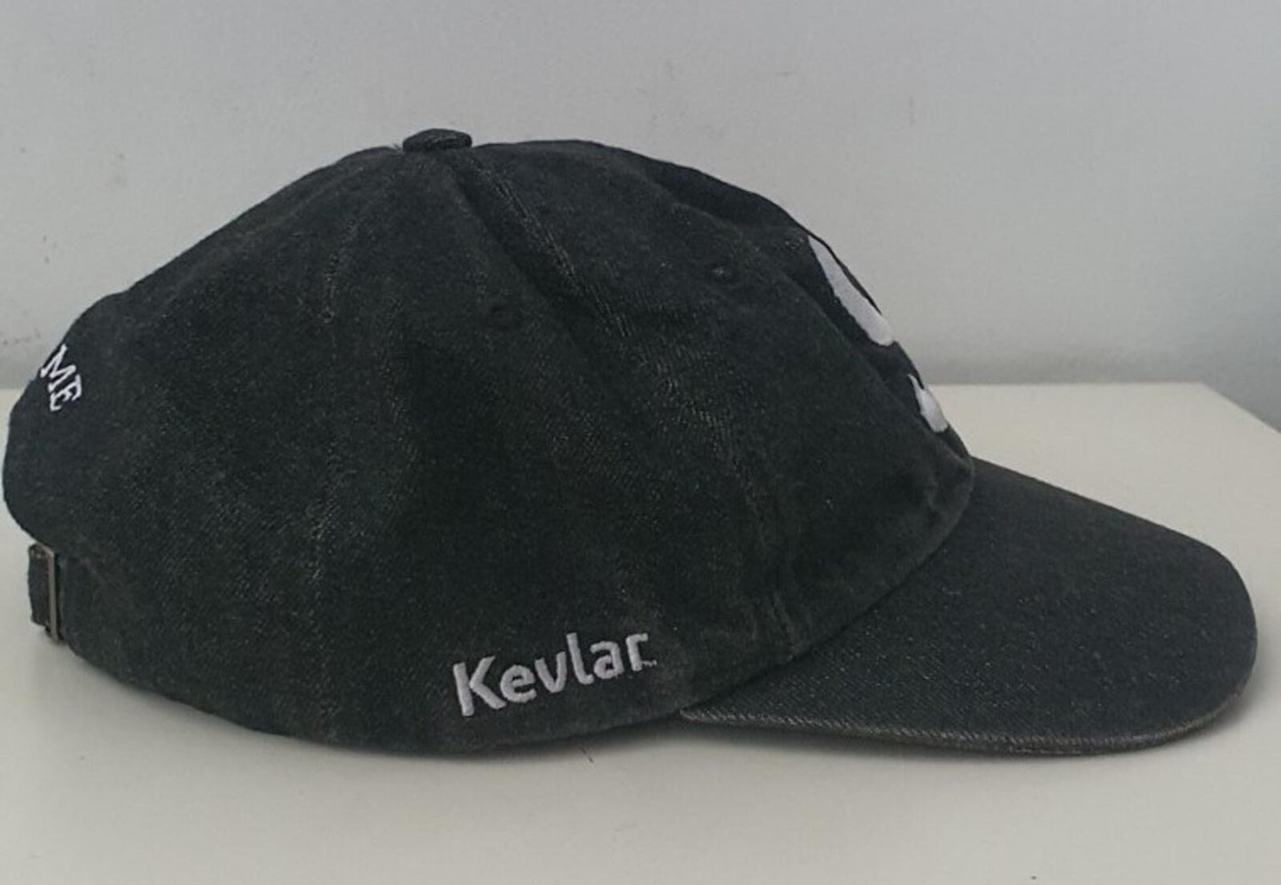 SS22 Supreme x KEVLAR Denim S Logo 6-Panel Cap Schwarz aus Kevlar