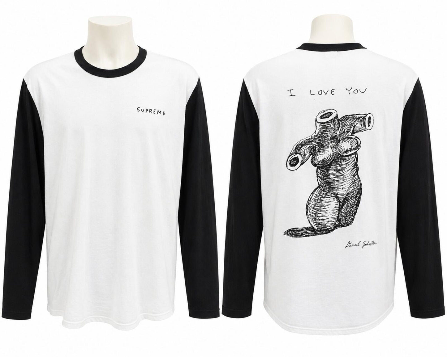 SS15 Supreme Daniel Johnston I Love You L/S Tee White Size M