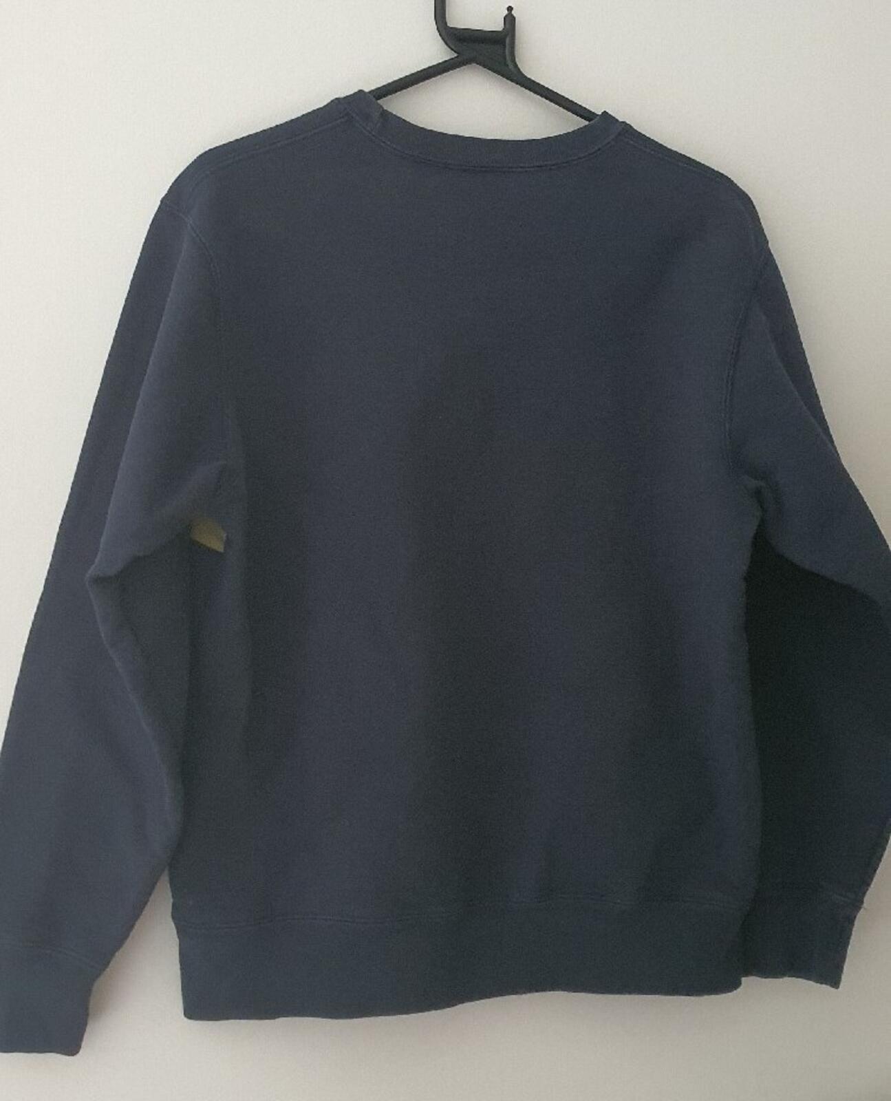 FW17 Supreme Zig Zag Stitch Panel crewneck Navy size L sweatshirt Blue