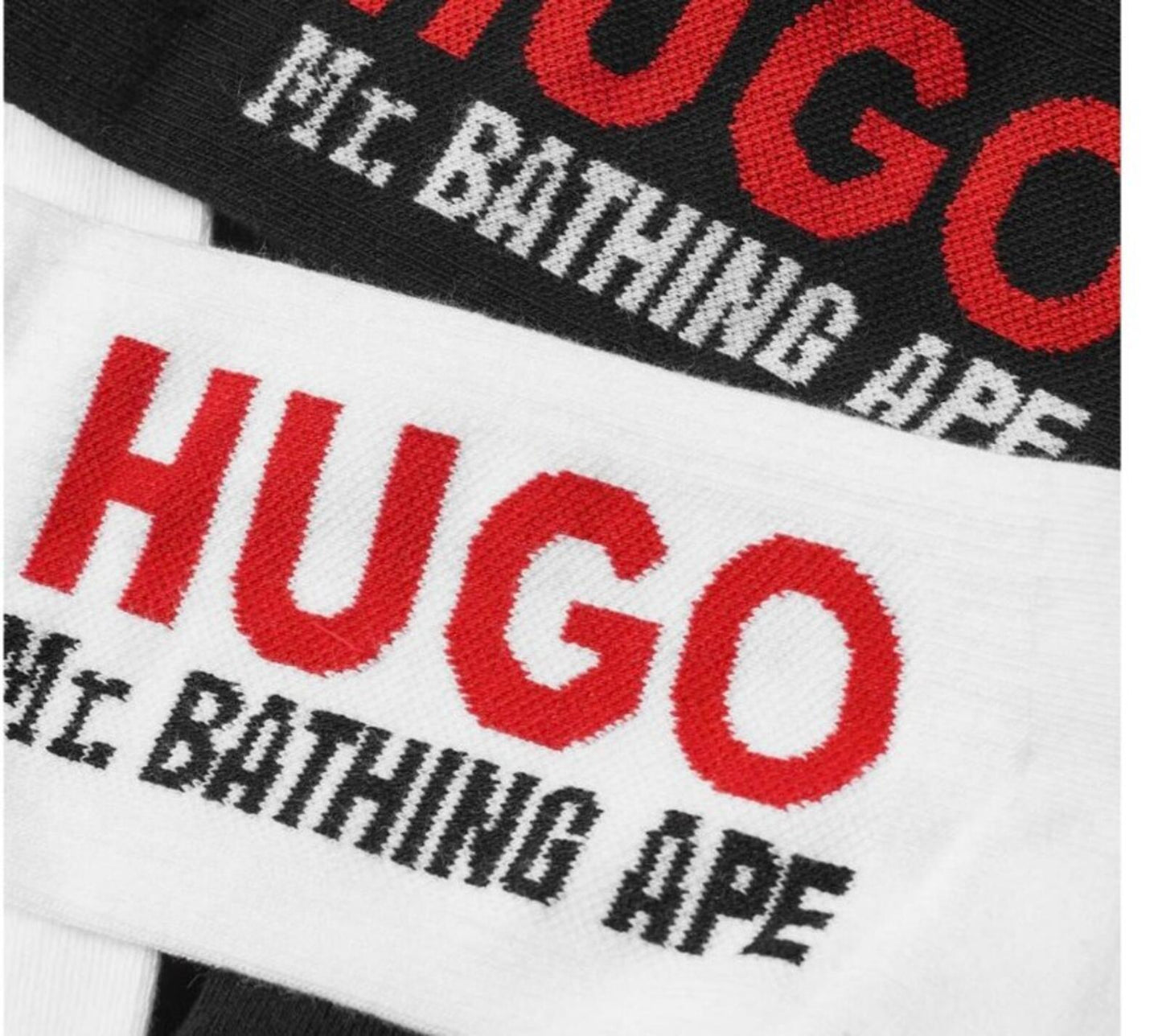 HUGO x Mr. BATHING APE socks set M 25-27cm UK 5-8.5 EU 39-42 white black 2 pack