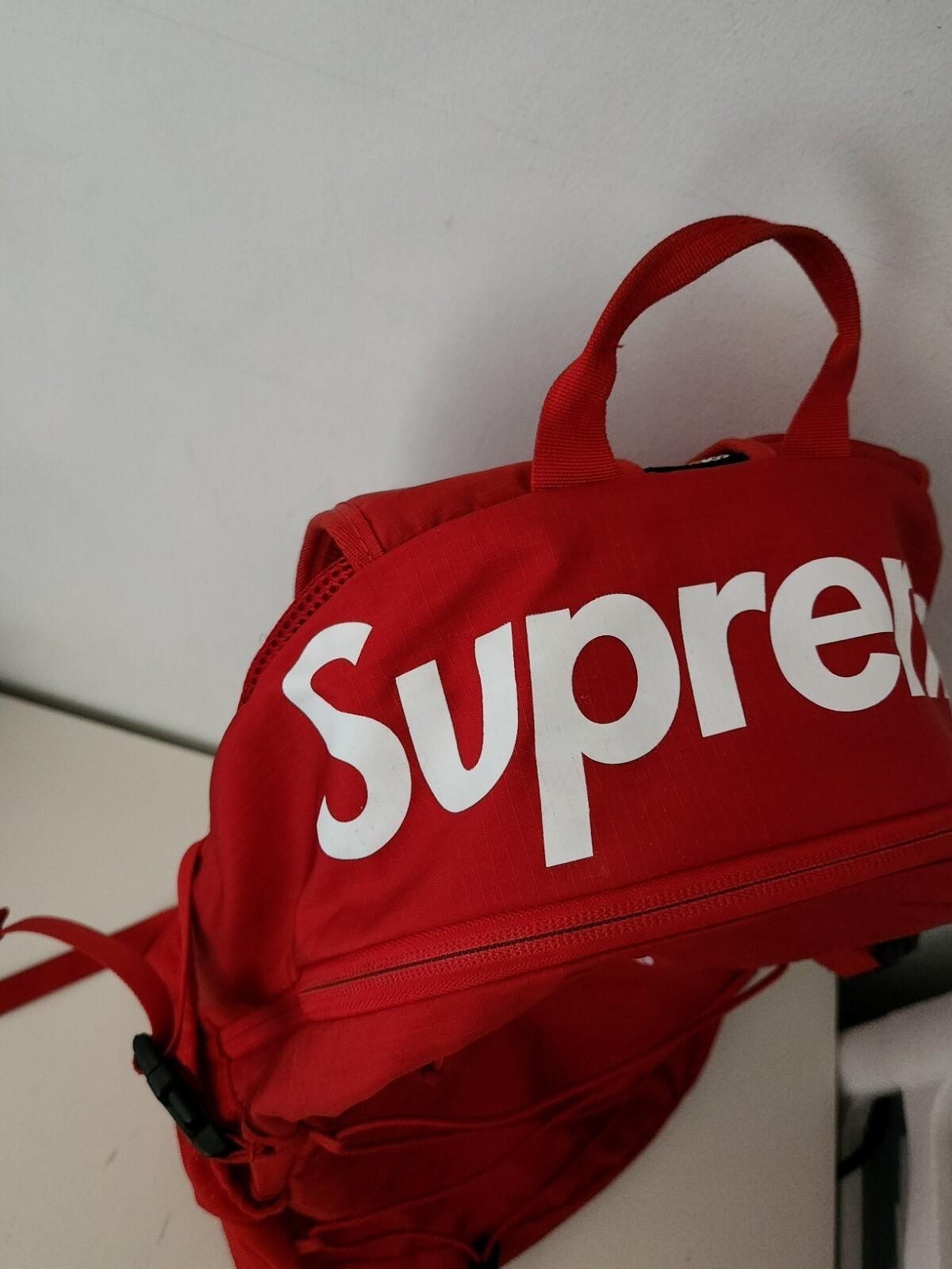 SS16 Supreme red backpack box logo Bag Rare Cordura Fabric