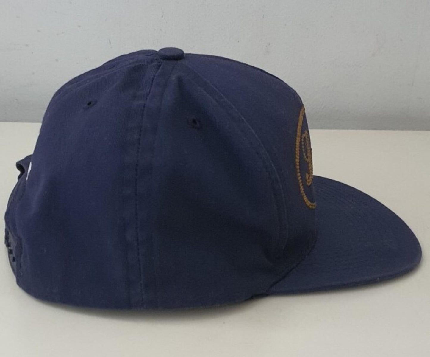 FW17 Supreme Studded Script Logo 5-Panel-Cap Blau Cap Navy