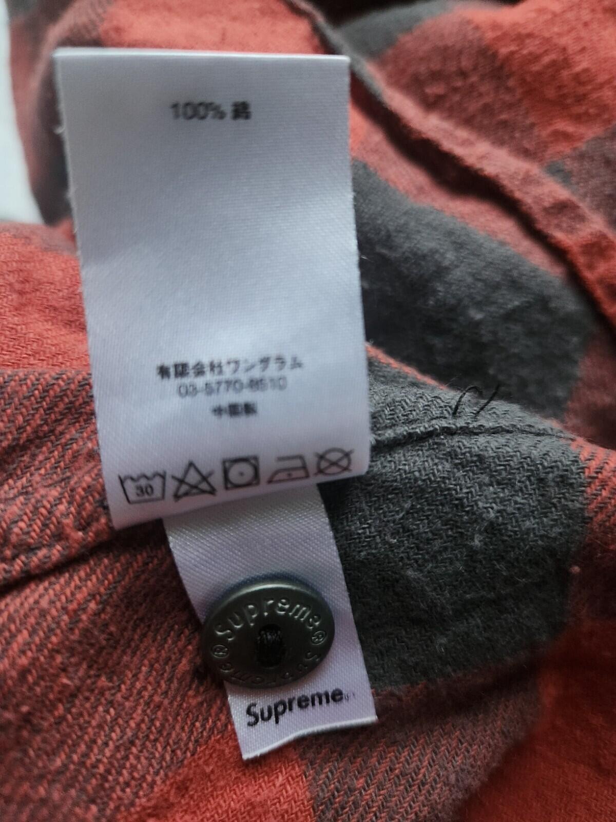 FW17 Supreme Hooded Buffalo Flannel Plaid shirt size M