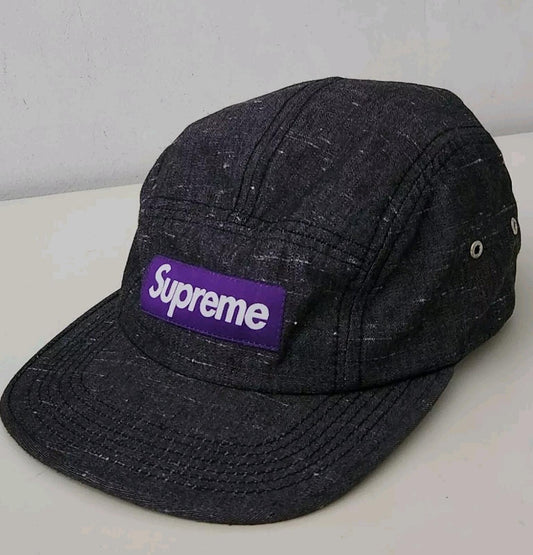 SS09 Supreme camp cap vintage Grey hat from 2009 Purple box logo Very Rare