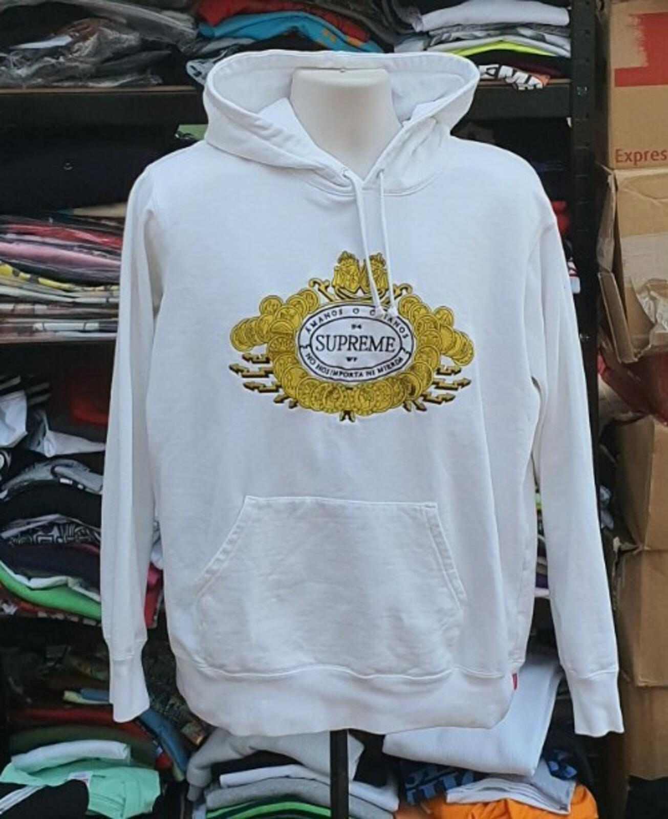 FW18 Supreme Love or Hate white hooded sweatshirt size M medium hoodie