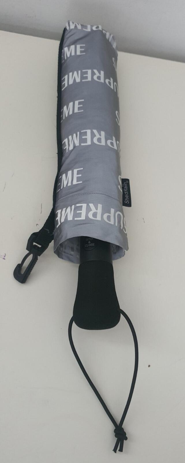 FW16 Supreme ShedRain reflective repeat umbrella Grey 54" Collapsible
