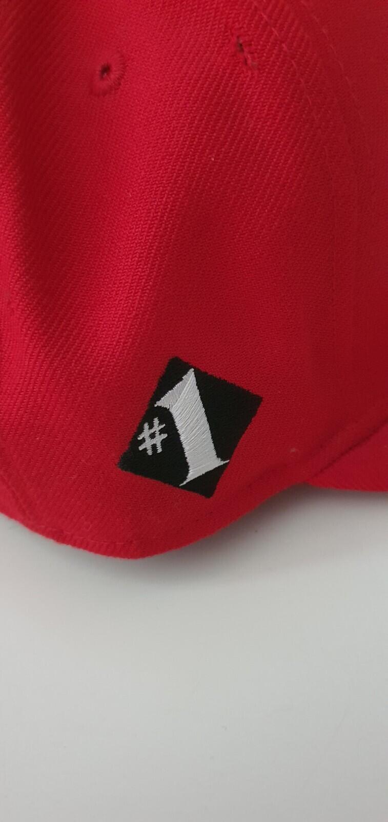 SS12 Supreme NO 1 Script New Era 59fifty fitted cap size 7 1/8 Red hat Vintage