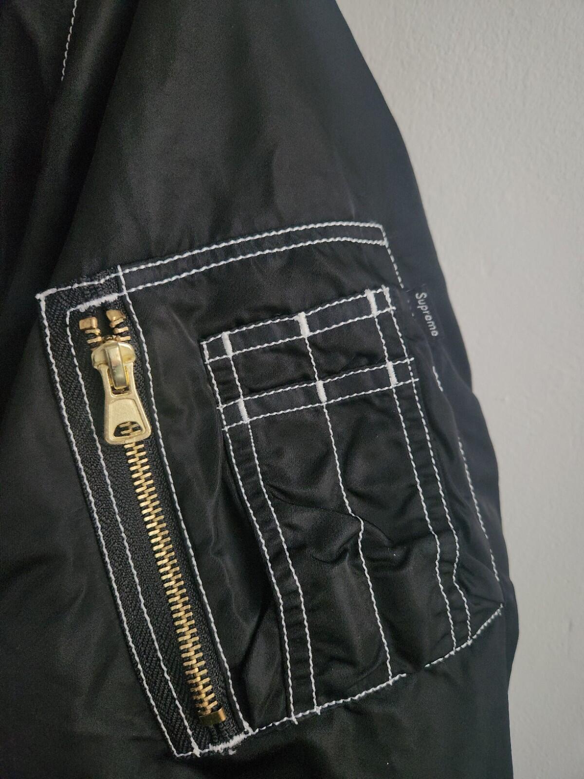 SS17 Supreme contrast stitch reversible MA-1 jacket size L Large Black / Zebra