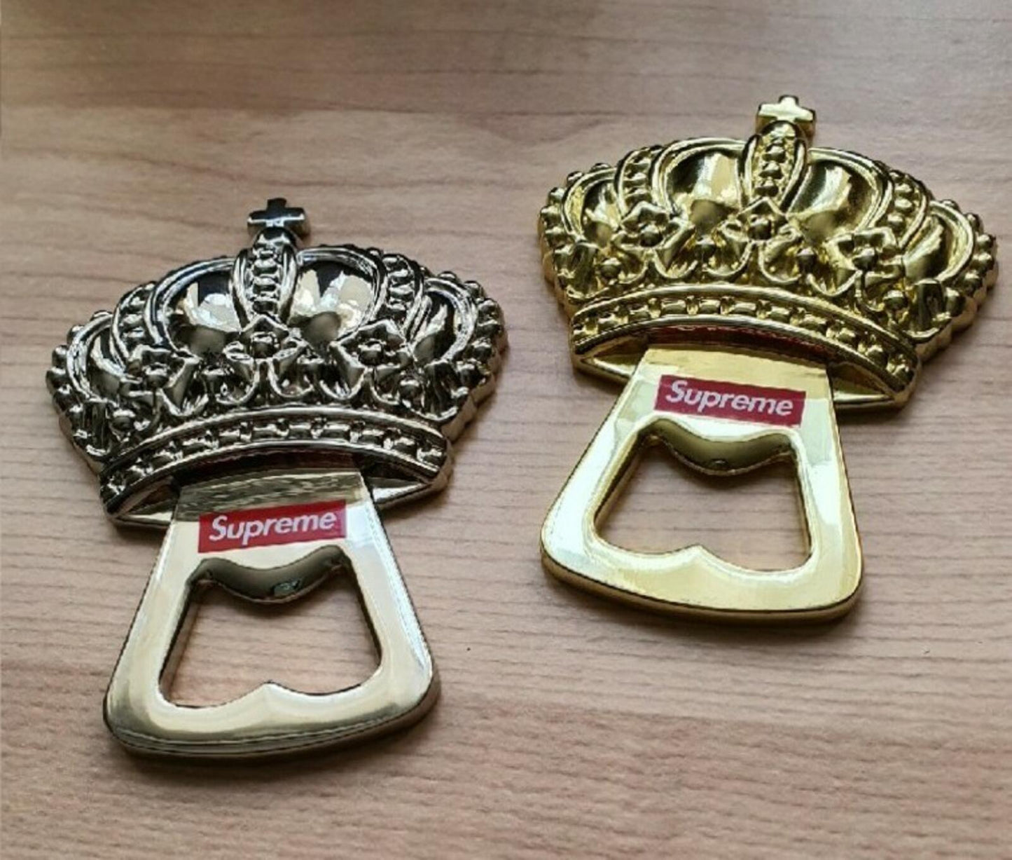 2x FW13 Supreme gold and silver crown bottle openers Very rare Accessories 2013