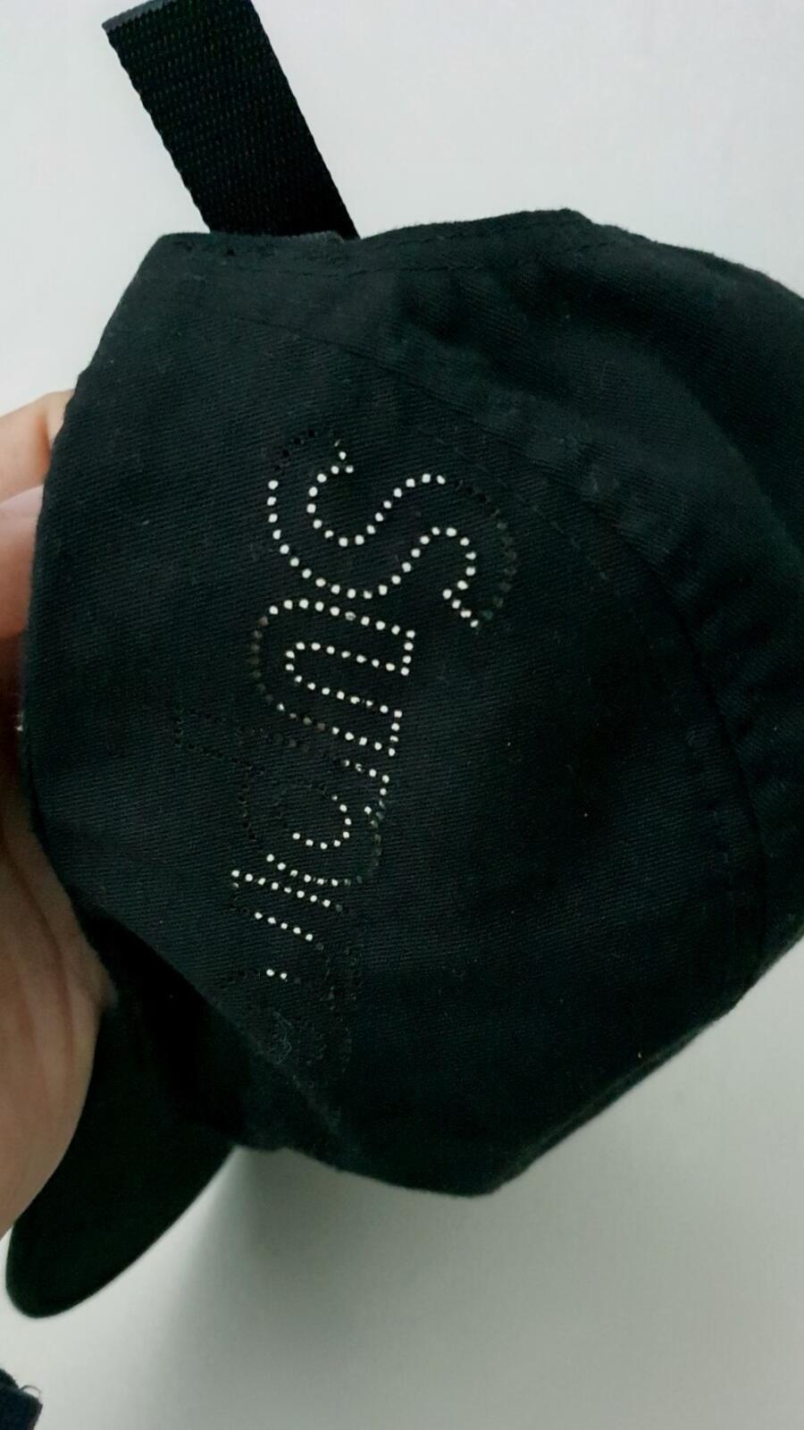 SS16 Supreme Perforated Logo Camp Cap Black
