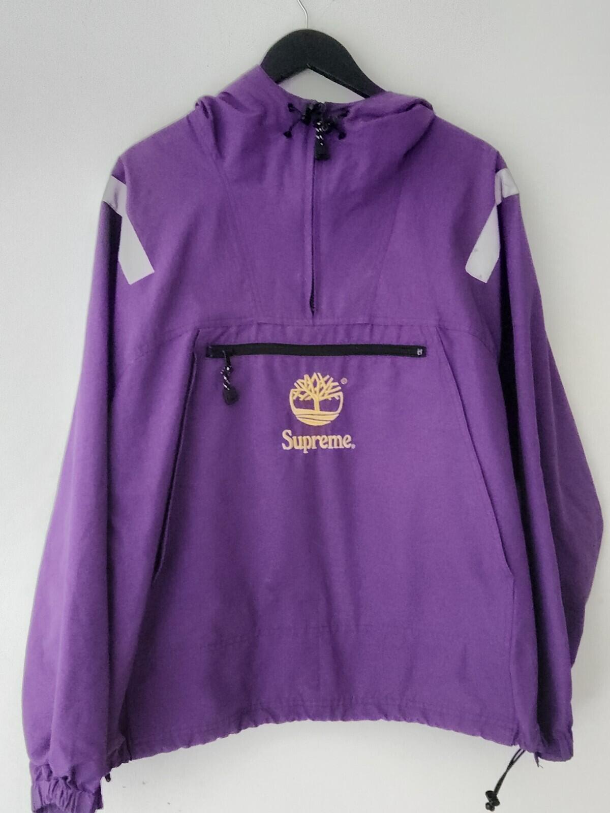 SS21 Supreme x Timberland Reflective Taping Anorak Jacket Purple Size M
