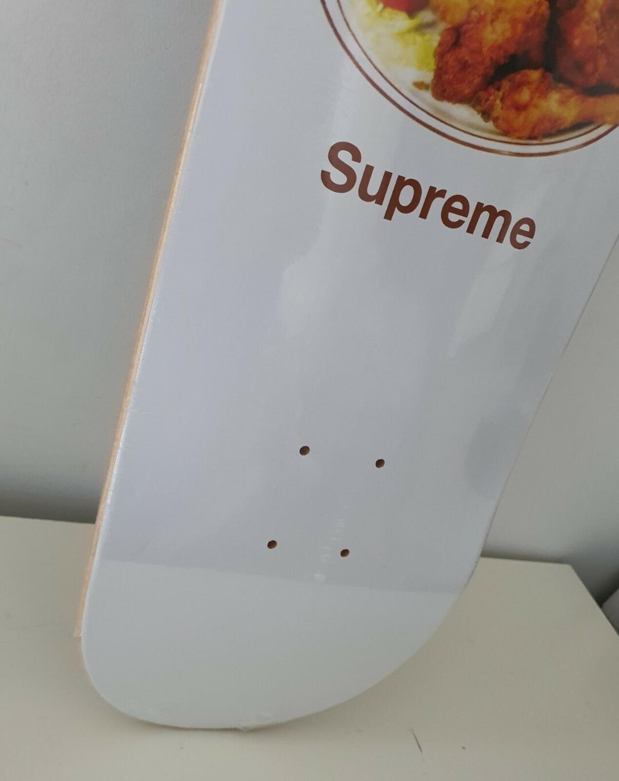 SS18 Supreme Chicken Dinner Skateboard Deck White Size 8.375” x 32.375”