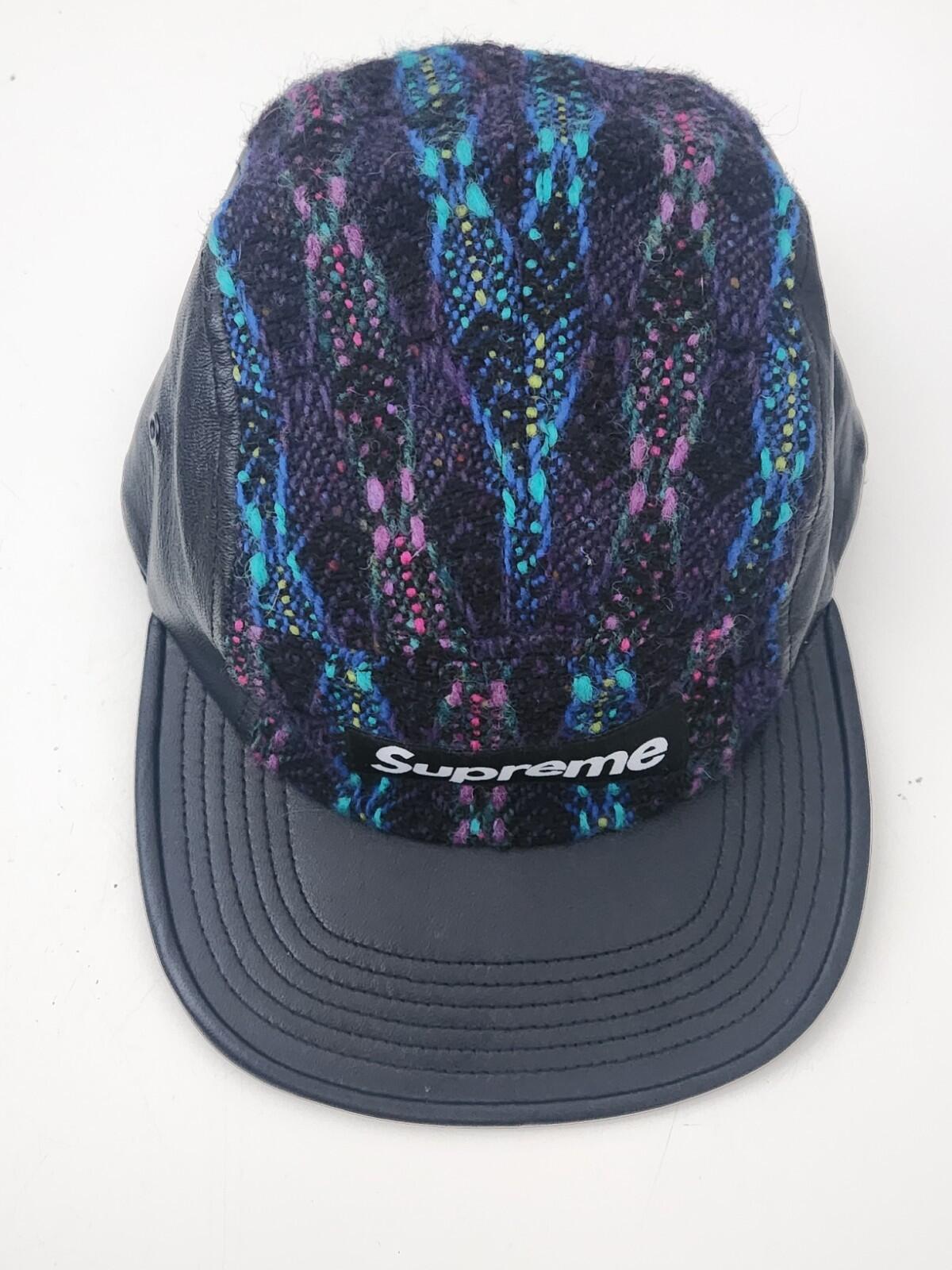 FW13 Supreme Diamond Magee Tweed camp cap Wool Leather Hat box logo vintage 2013