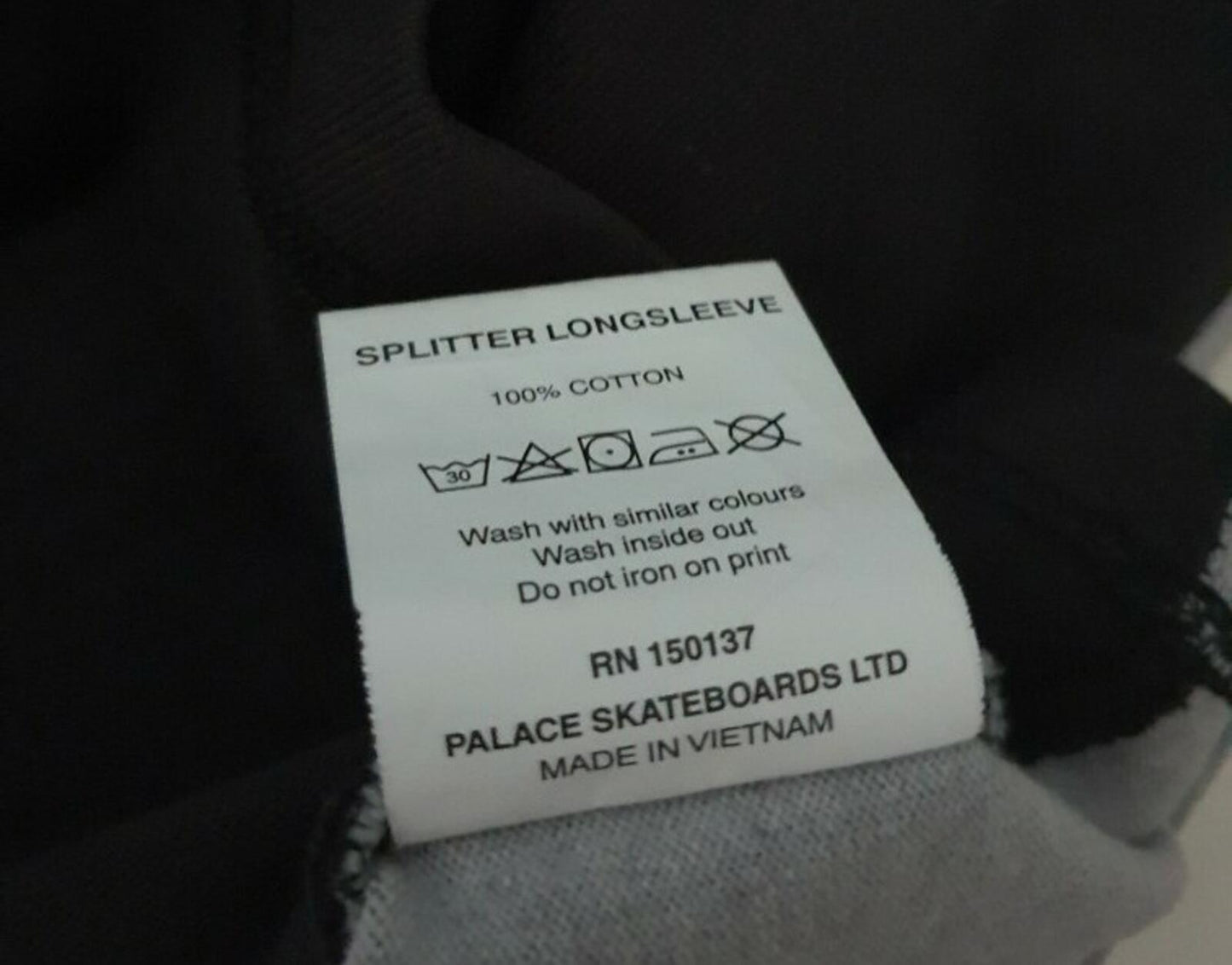 SS18 Palace Skateboards Splitter Longsleeve T-Shirt Schwarz Größe S