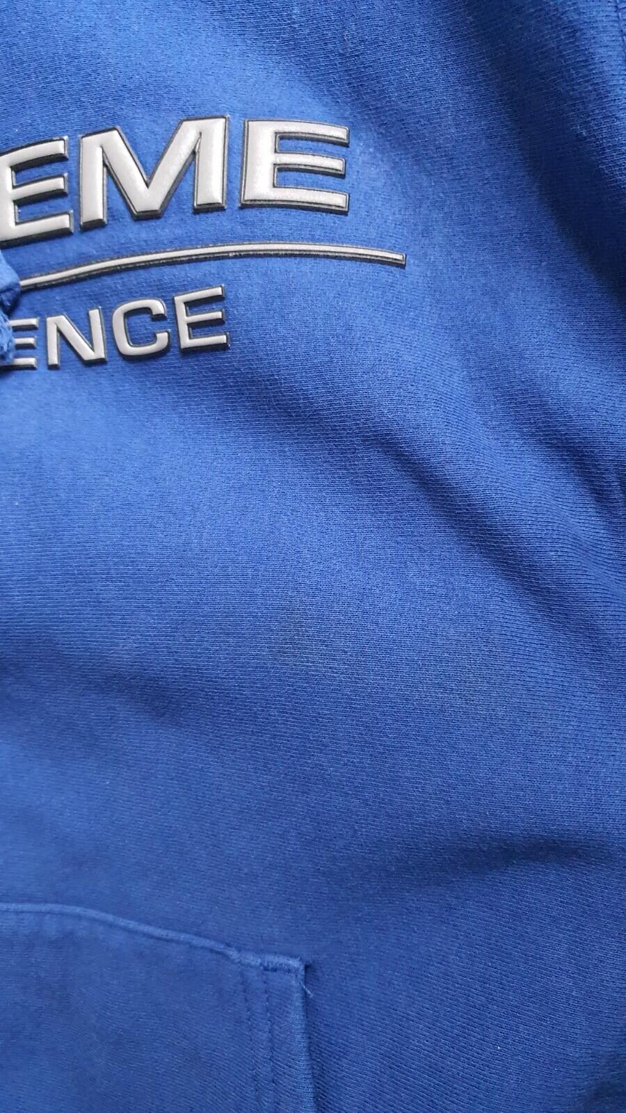 FW17 Supreme Reflective Excellence hooded Sweatshirt M medium blue hoodie royal