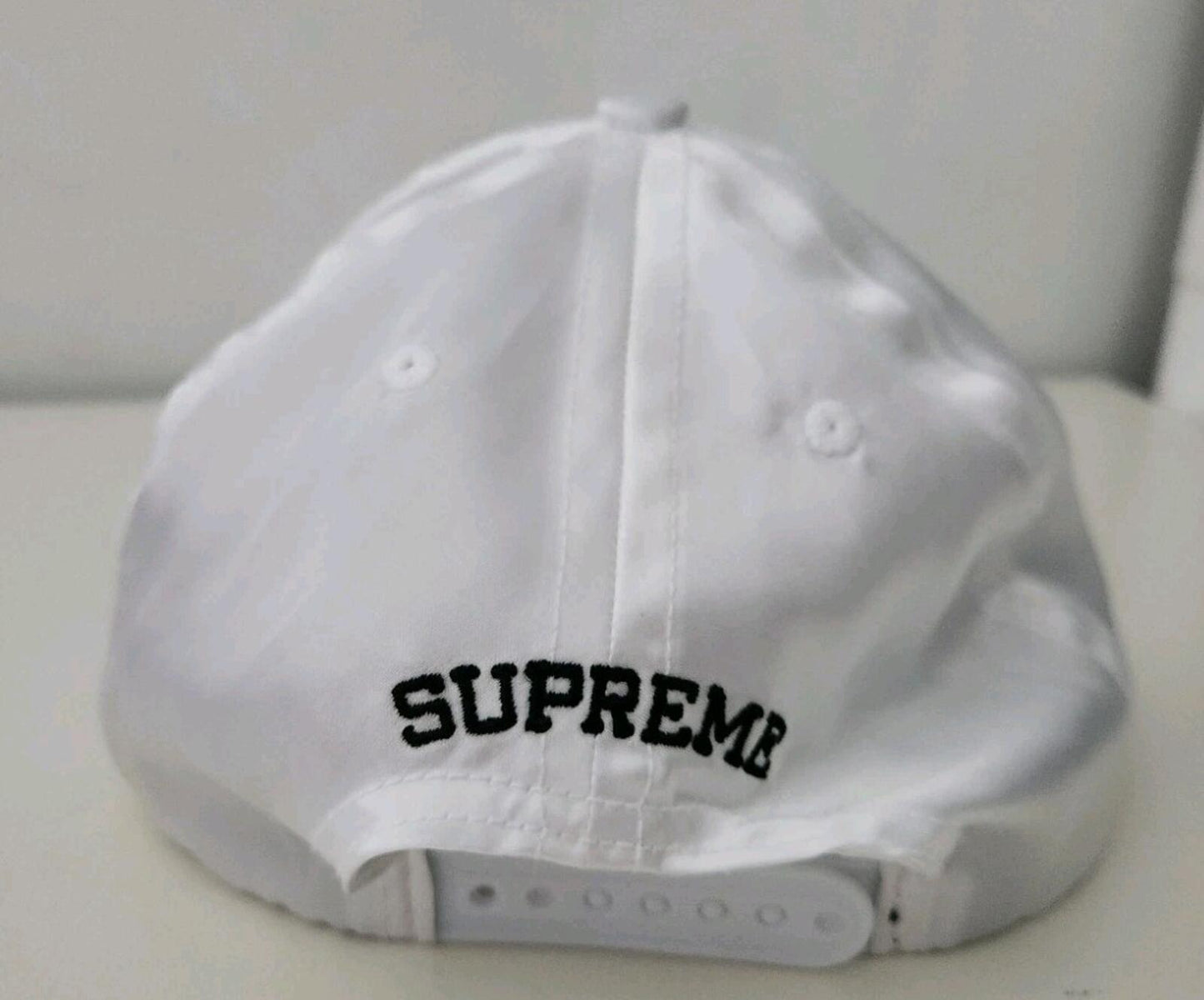 SS16 Supreme Playboy Satin 5-Panel hat white cap 2016 made in USA