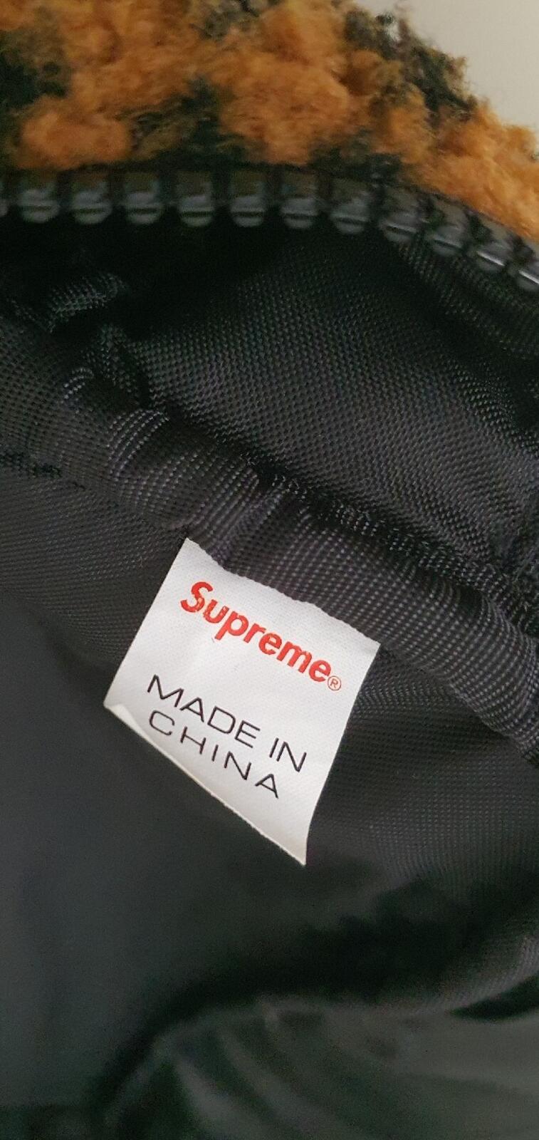 FW17 Supreme Leopard Waist Bag Yellow Belt Bum Bag Fleece Shoulder