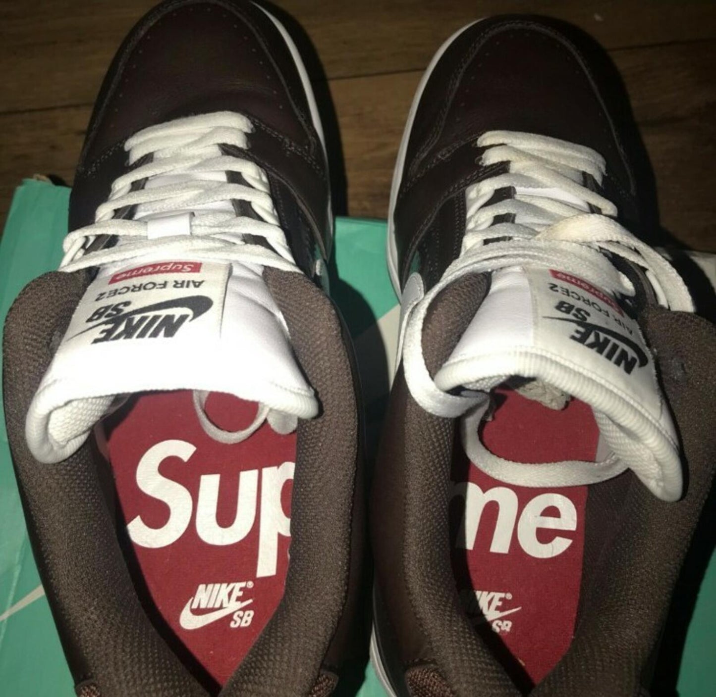 SS17 Supreme x Nike SB Air Force 2 Low Brown US 8.5 UK 7.5  EU 42 lot Trainers
