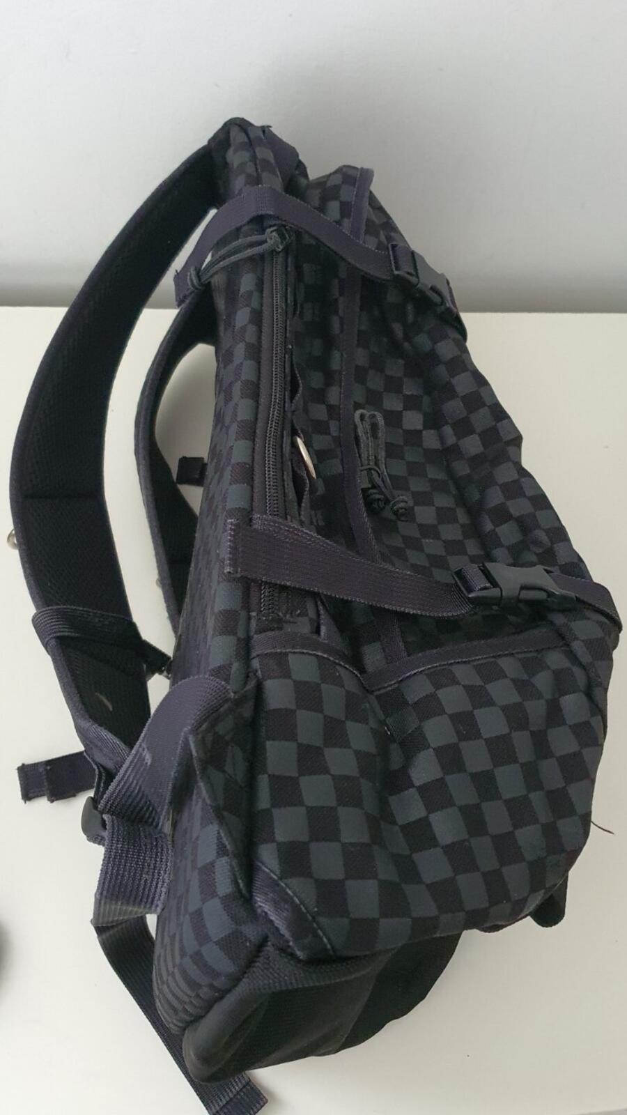 FW11 Supreme Printed Check backpack box logo bag Checkered vintage Rare Black