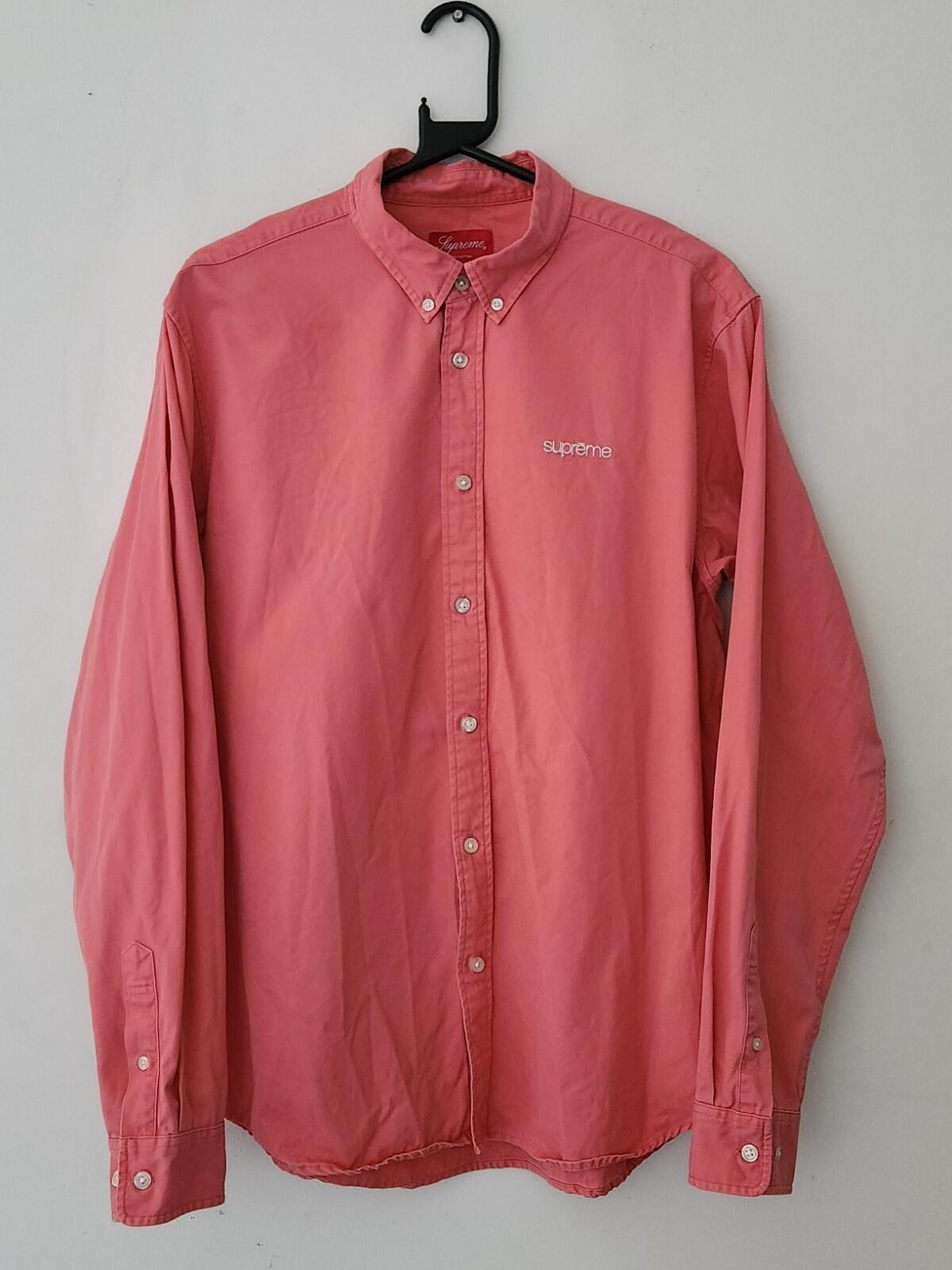 SS18 Supreme Washed Twill Shirt Coral Größe L