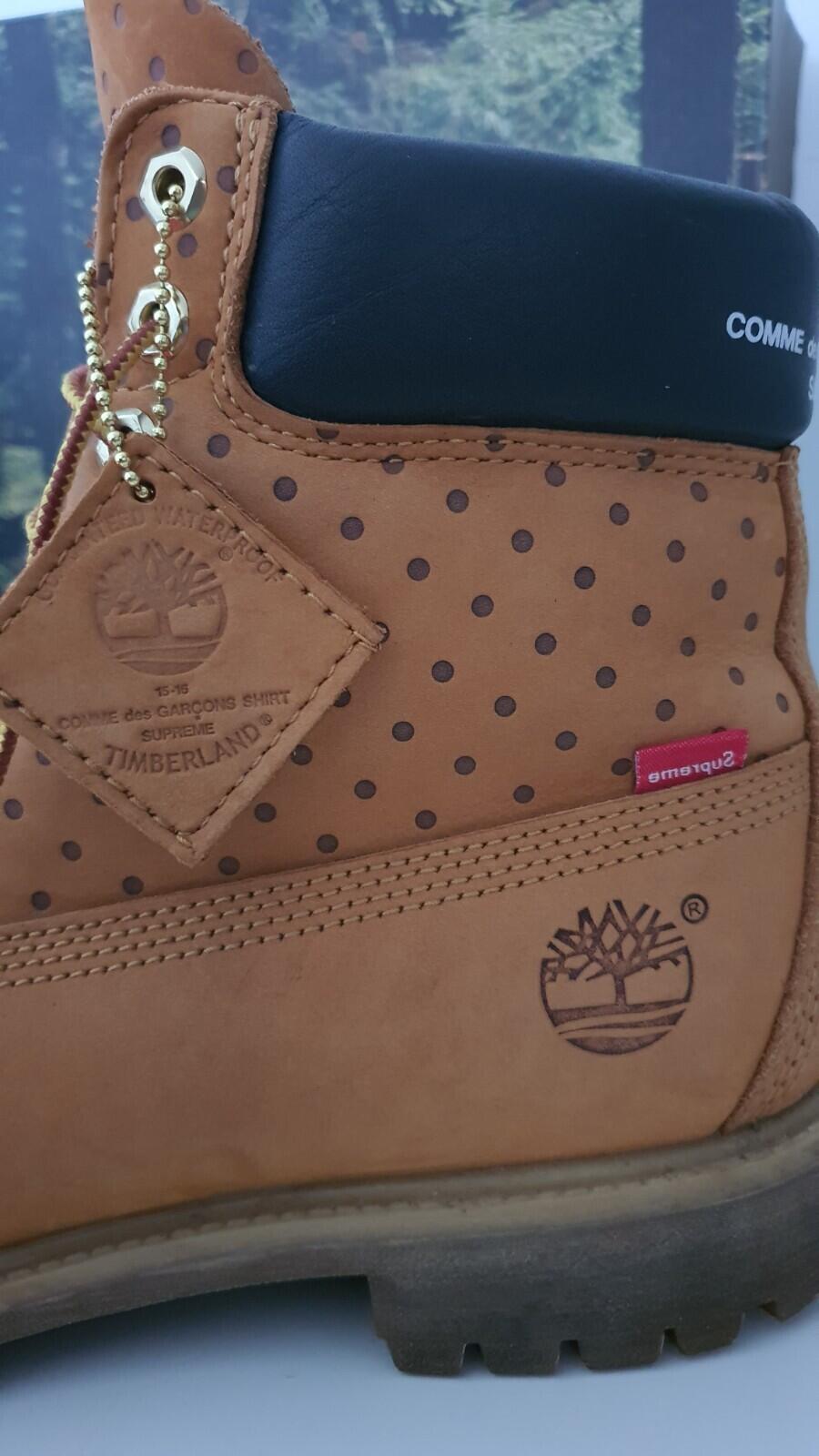 FW15 Supreme x Comme Des Garcons x Timberland 6" Boots Schuhe UK 10.5 US 11 EU 45