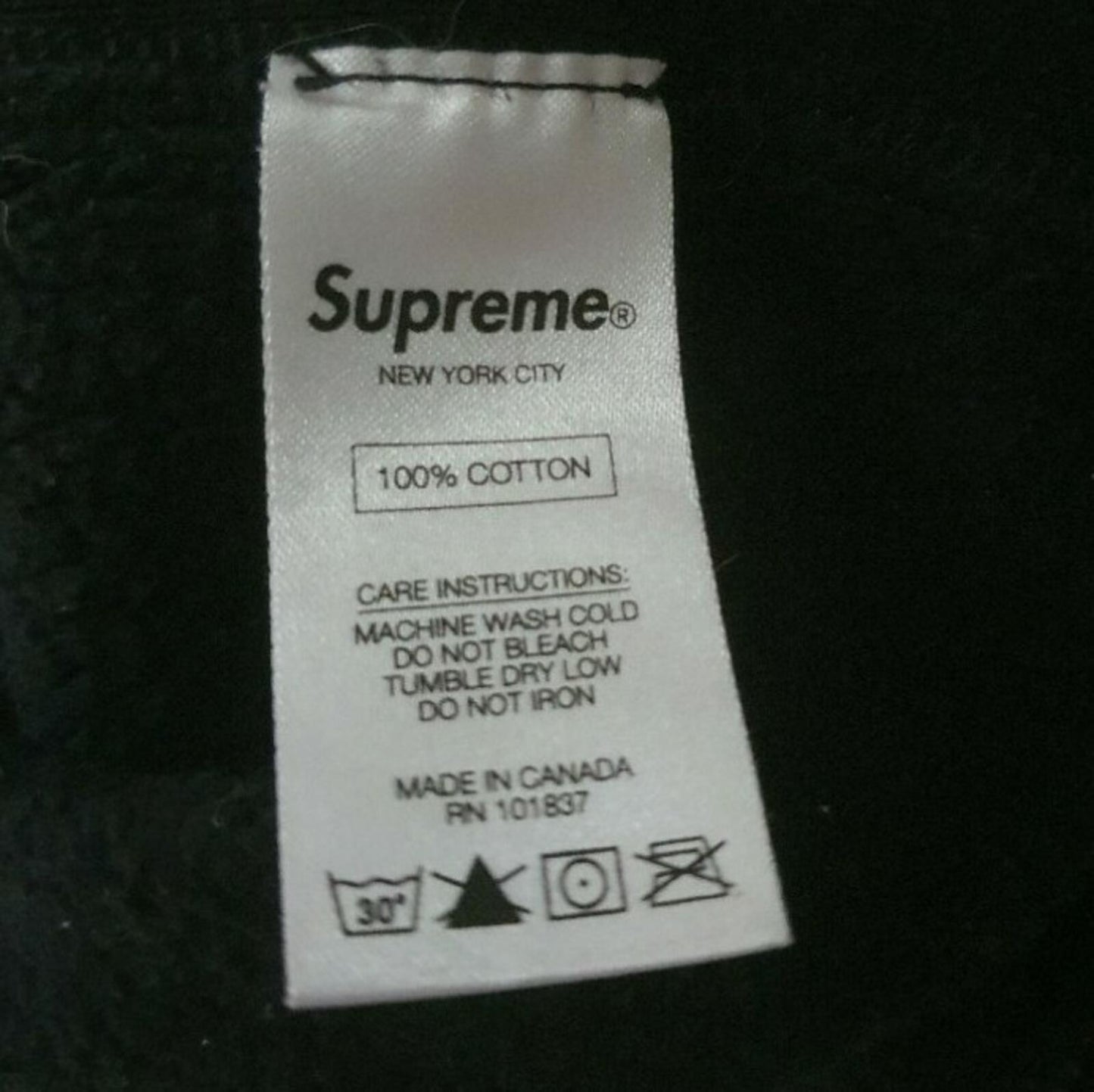 SS16 Supreme Pure Fear Hooded Sweatshirt Black Size L