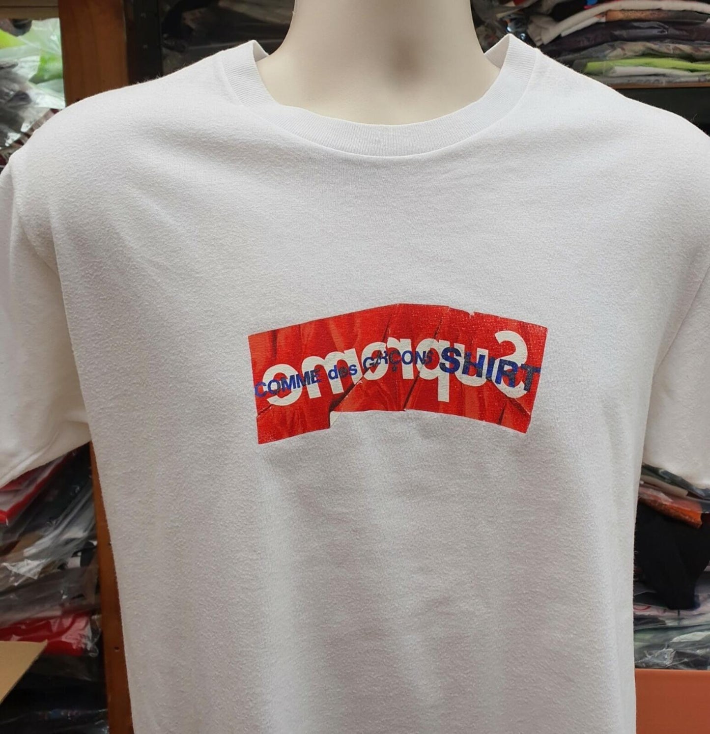 SS17 Supreme CDG Commes Des Garçons Shirt Box logo tee white T-shirt M medium