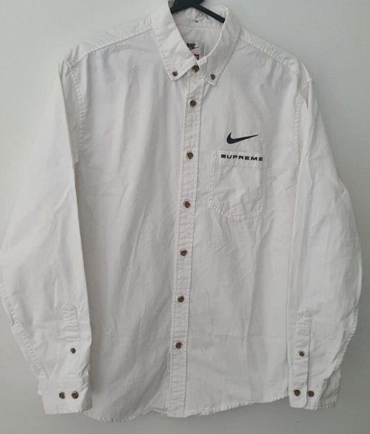 Camisa SS21 Supreme x Nike Sarga de algodón blanca talla S manga larga