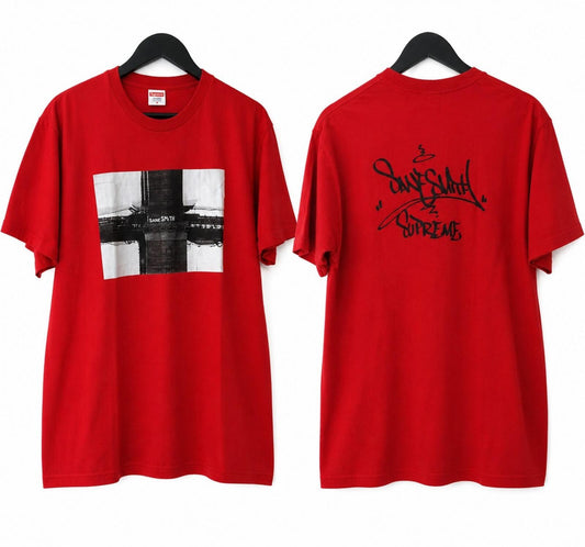 FW19 Supreme Bridge Tee Talla M Rojo Sane Smith