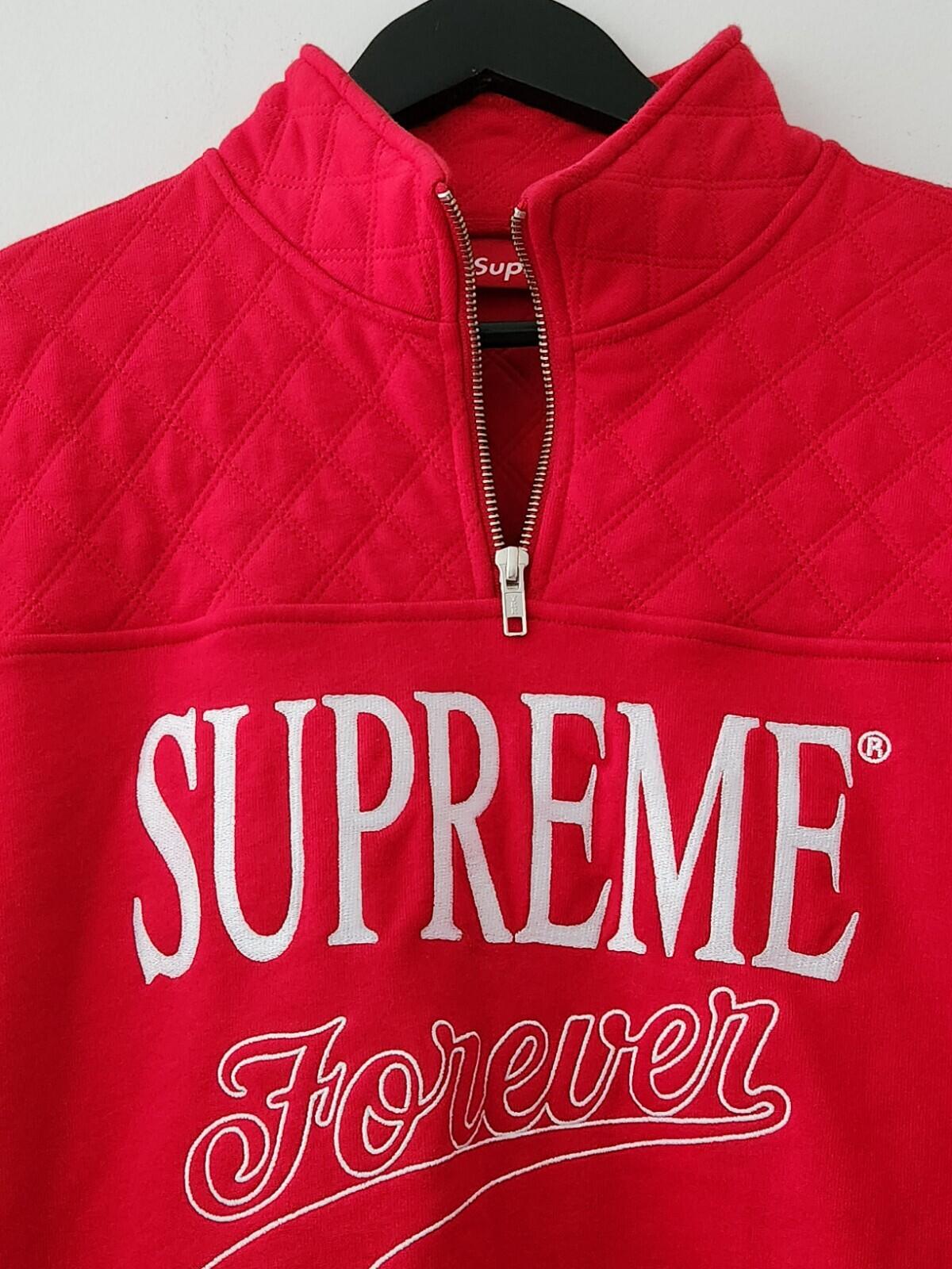 SS19 Supreme Forever Half Zip Sweatshirt red Crewneck size M medium Jumper