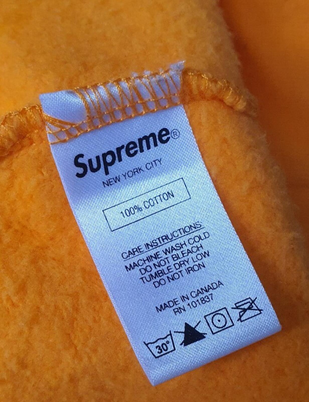 Sudadera con capucha Supreme x Spitfire SS18 Talla L, naranja