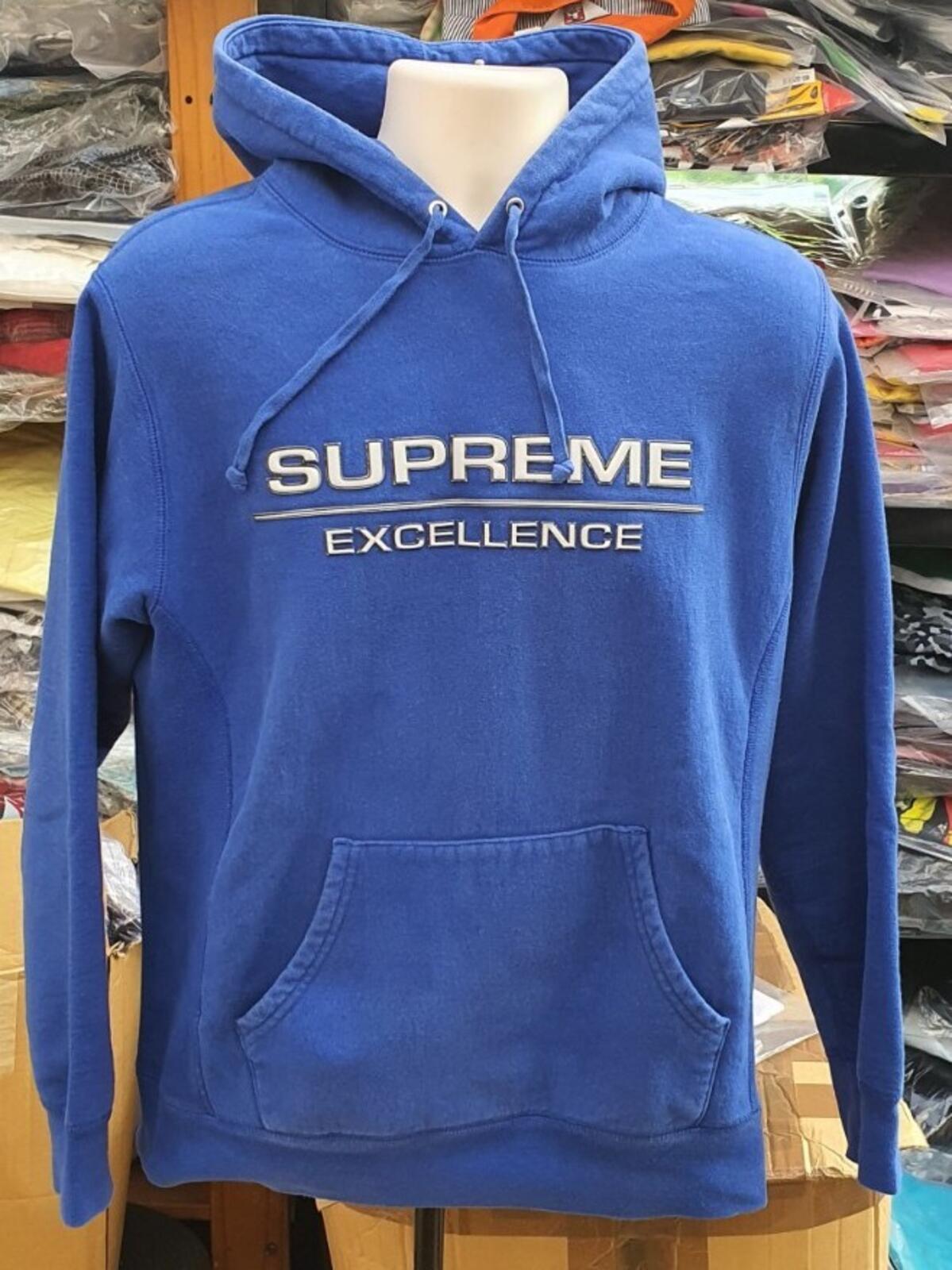 FW17 Supreme Reflective Excellence hooded Sweatshirt M medium blue hoodie royal