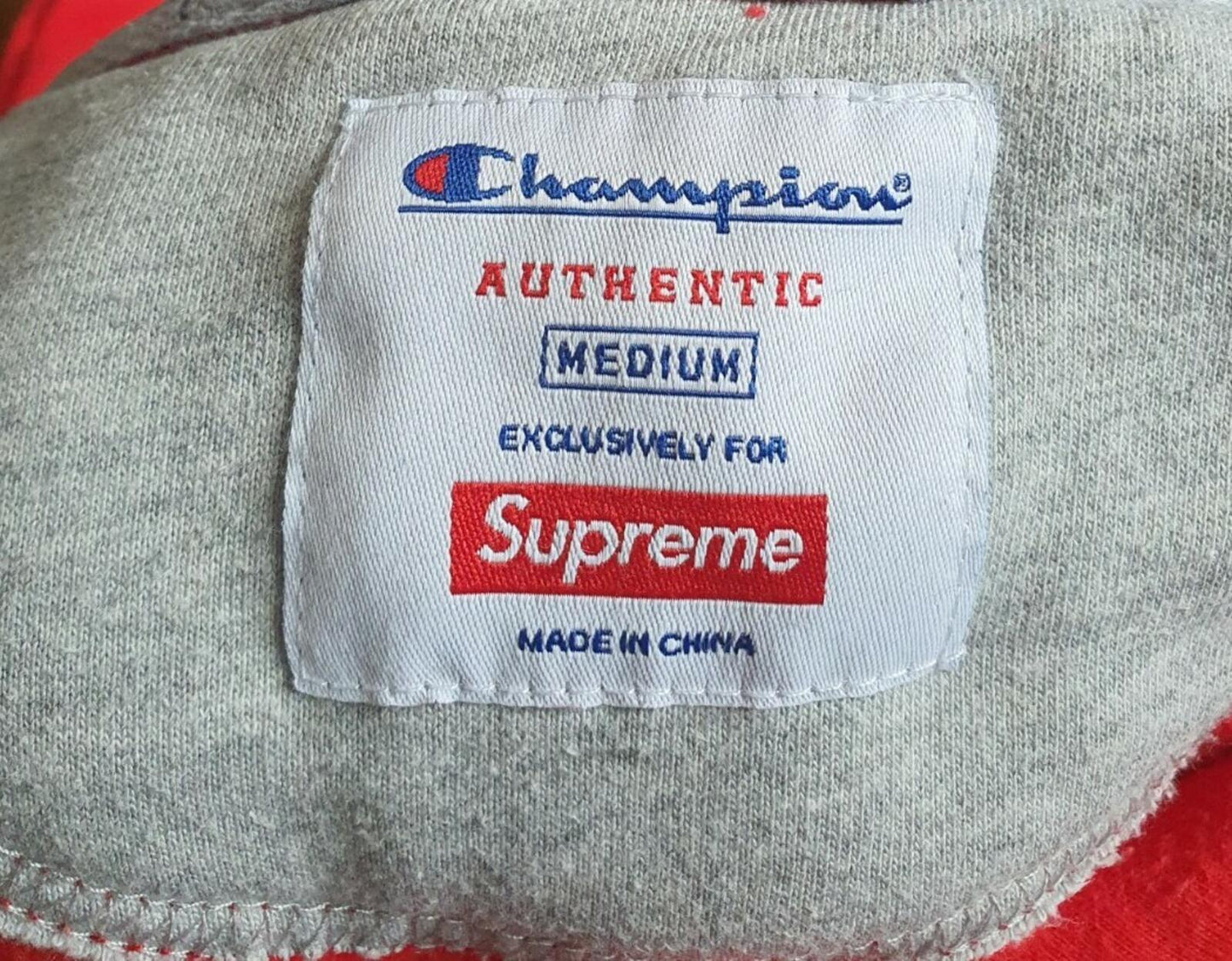 SS14 Supreme x Champion Red Hooded Sweatshirt  Size M
