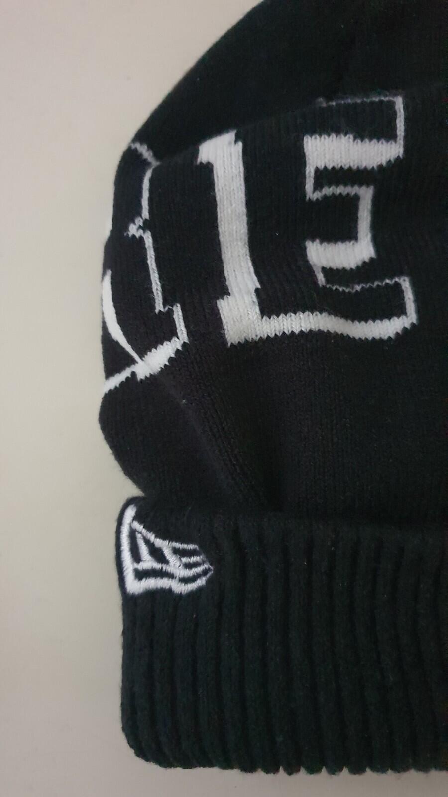 FW15 Supreme Banner New Era navy / white beanie small box logo Rare