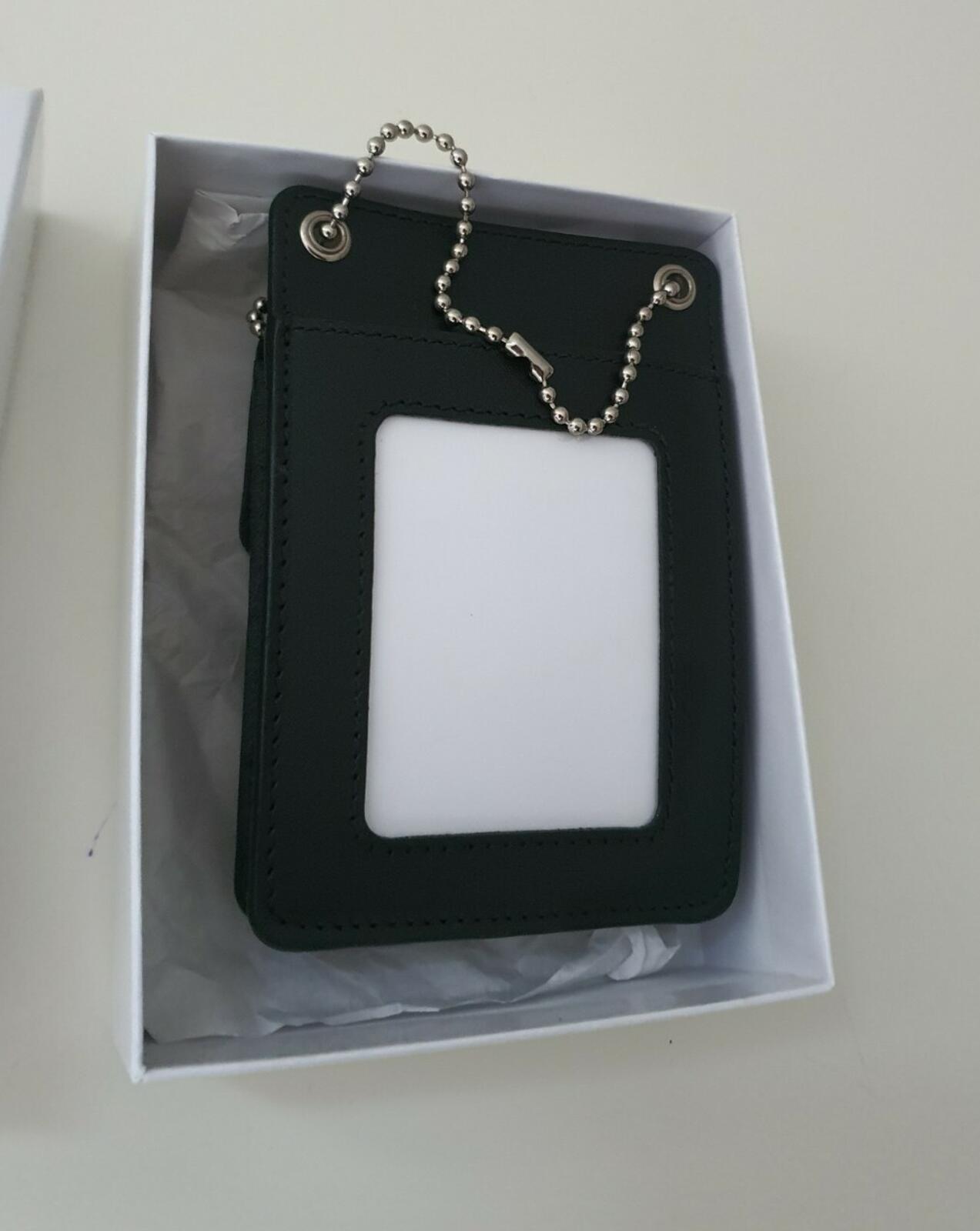 FW18 Supreme leather black ID holder small box logo wallet New Accessory
