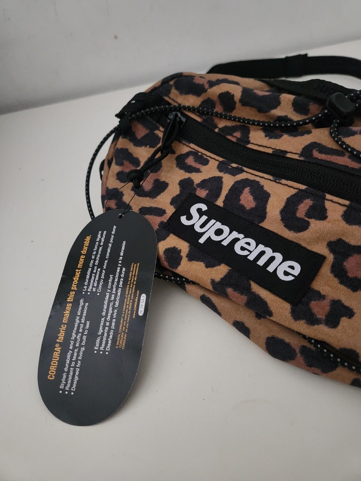 FW20 Supreme Waist Bag Leopard Shoulder Belt Water Resistant New Cordura Fabric
