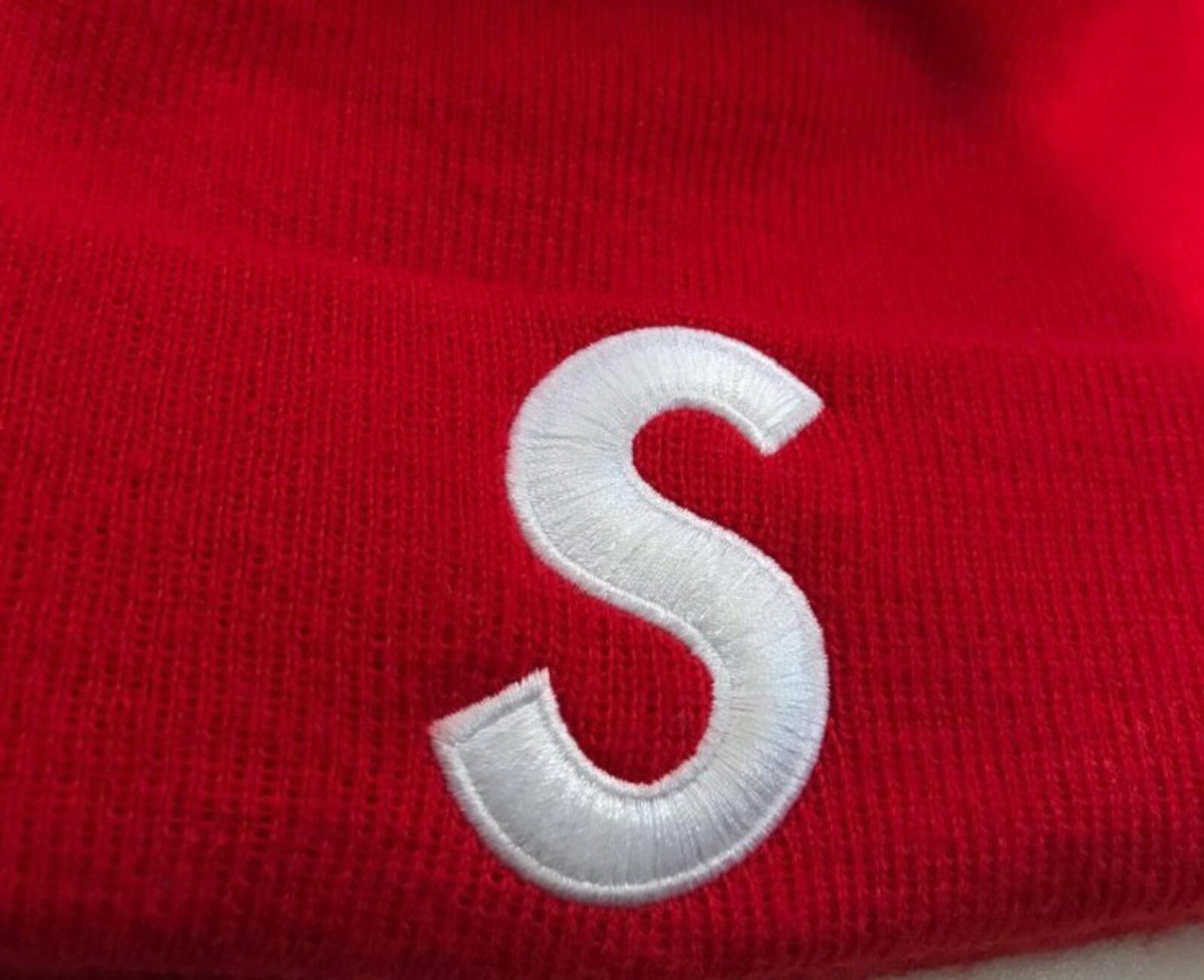 FW17 Supreme New Era S Logo red Beanie