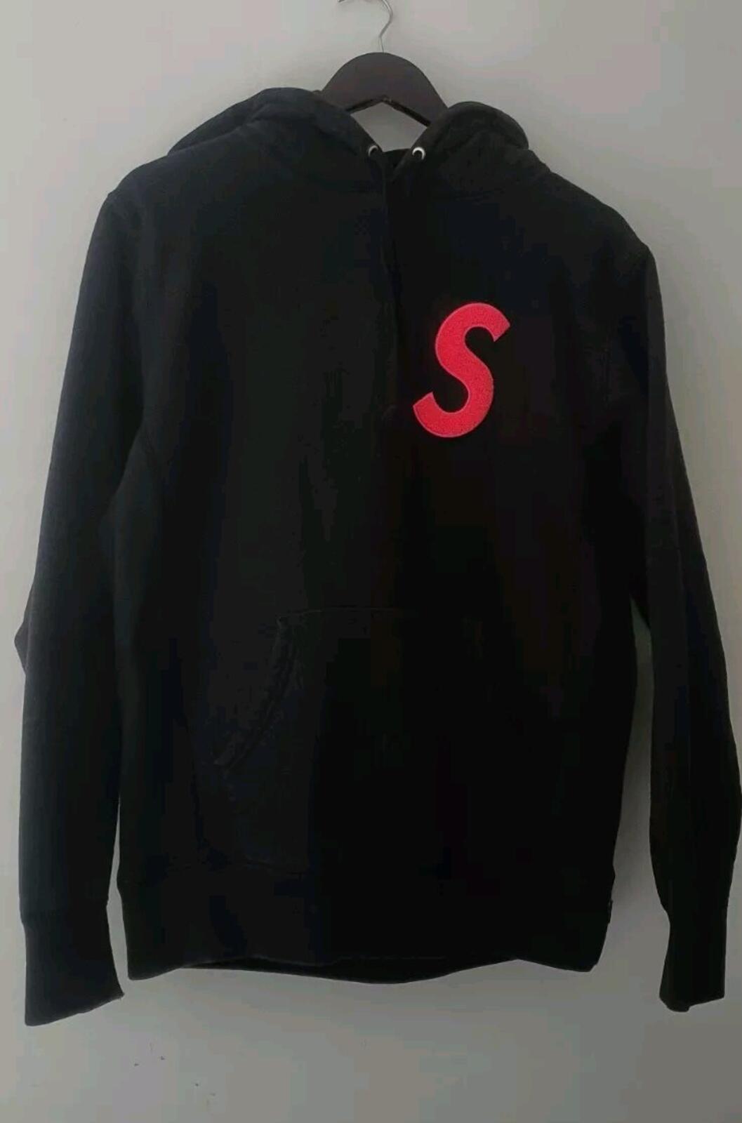 FW19 Supreme S Logo Hooded Sweatshirt Black Size M