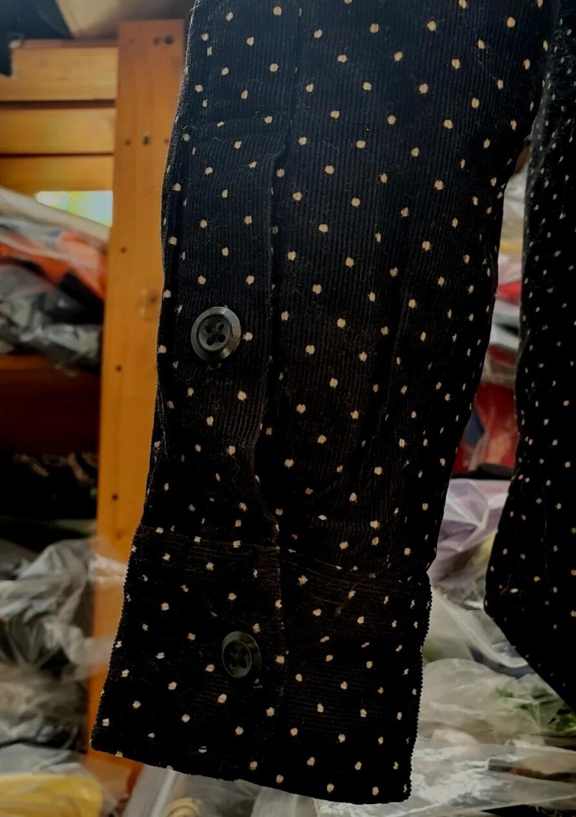 FW13 Supreme Corduroy Polka Dot Gestepptes Hemd Schwarz Größe M