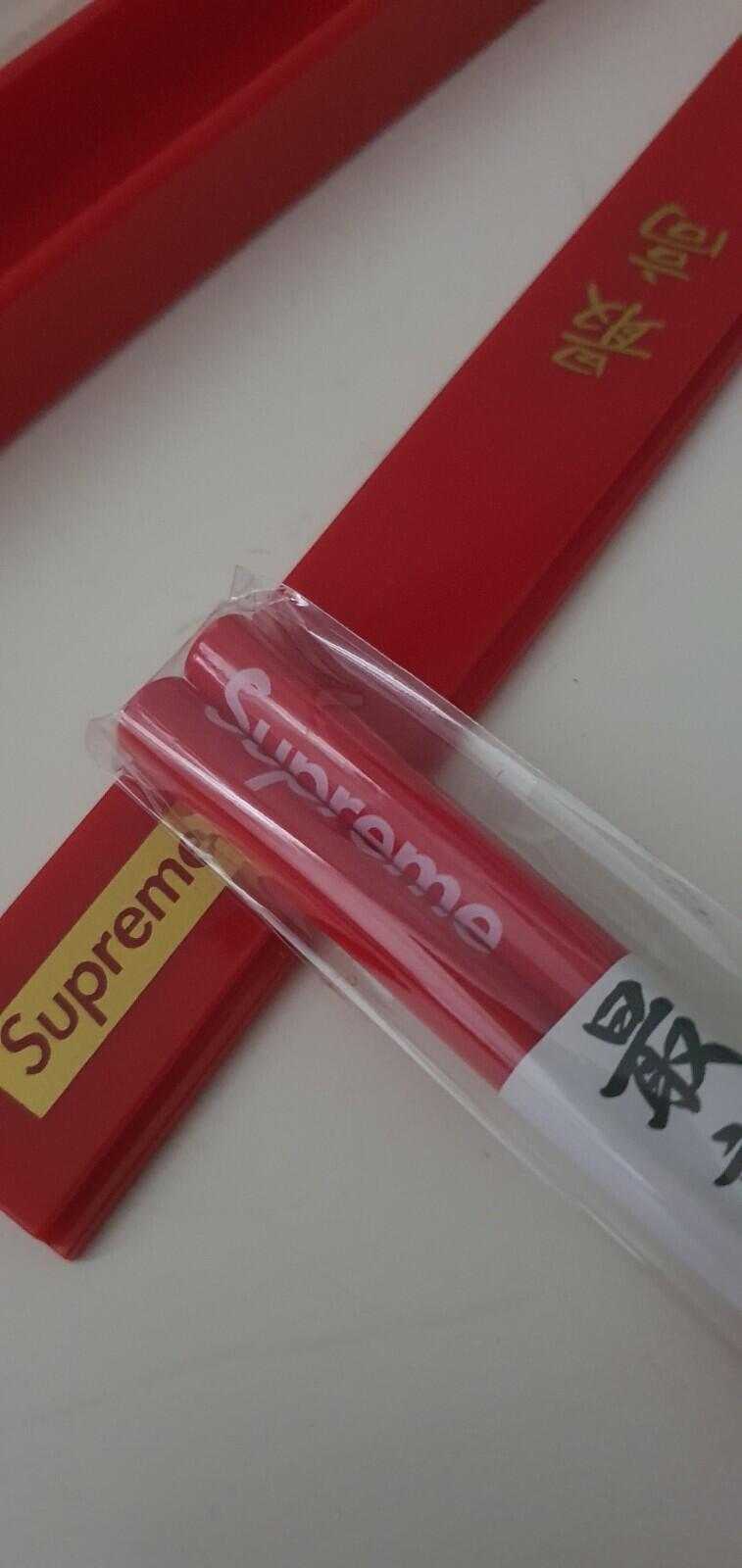 FW17 Supreme Enamel chopsticks and box Red Accessory New Chinese Asian