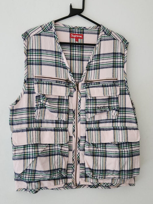 Chaleco cargo de franela Supreme Tartán Otoño/Invierno 2020 talla M Mediana