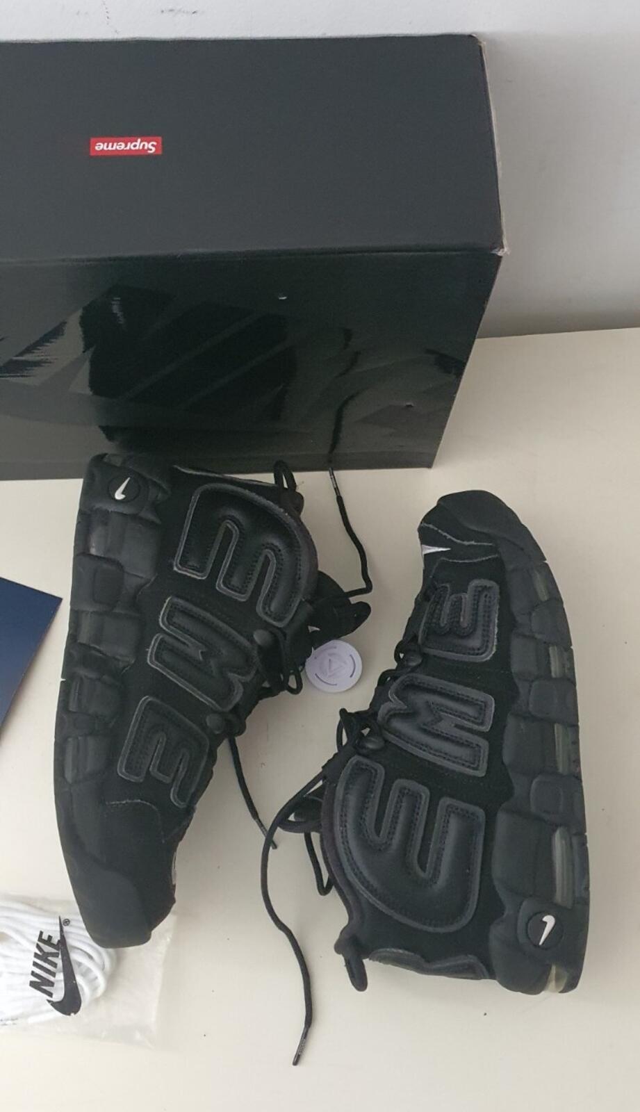 SS17 Supreme x Nike Air More Uptempo Schwarz UK 6.5 US 7.5 EUR 40.5 Los